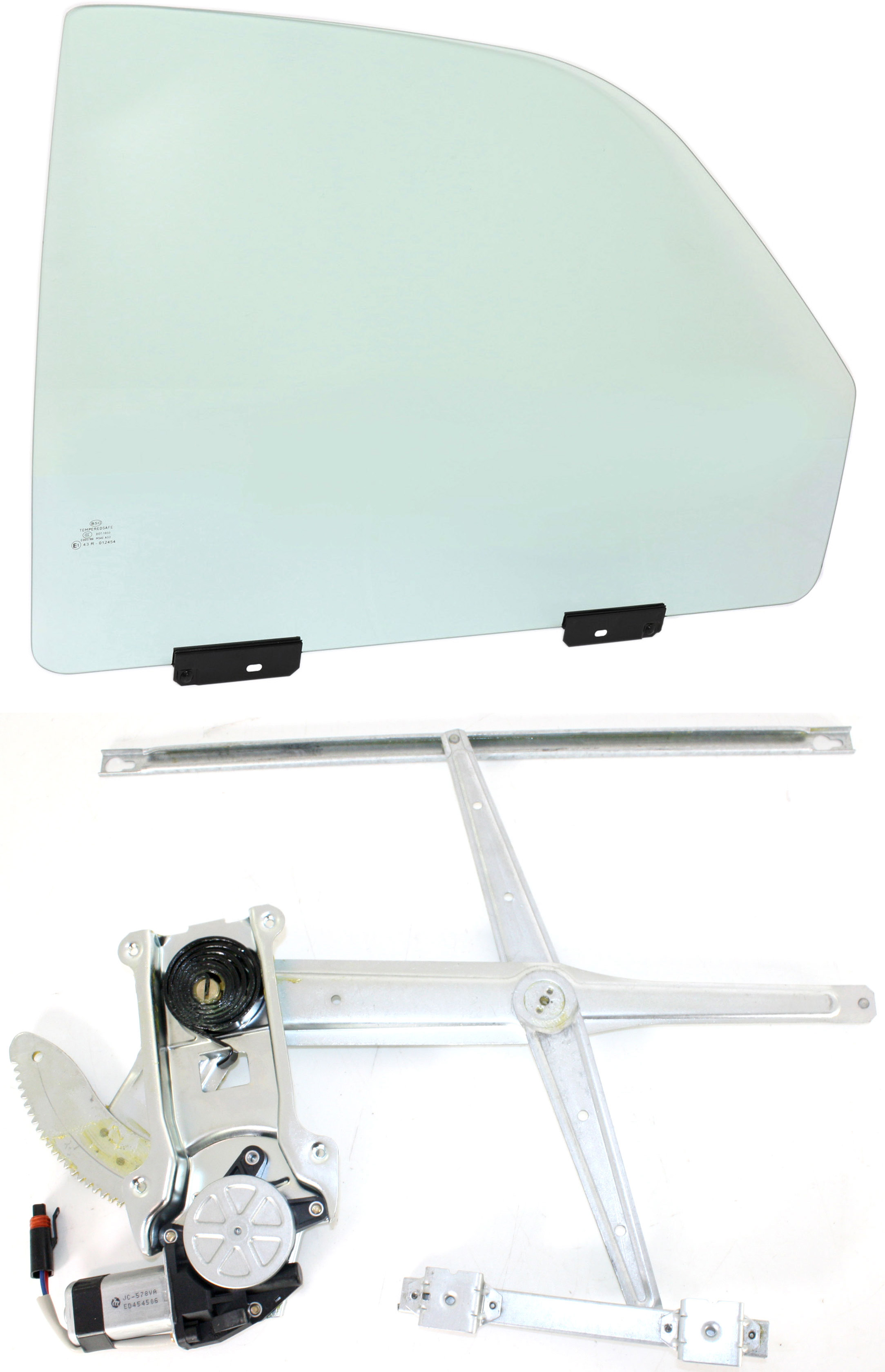 AM DODGE FULL SIZE P U 94-02 FRONT DOOR GLASS RH Green Tint 2 pc Kit with Window Regulator SKU KIT 062817-80 Partslink CH1351103 OEM 55135396AC DD08488GTYN 5515492