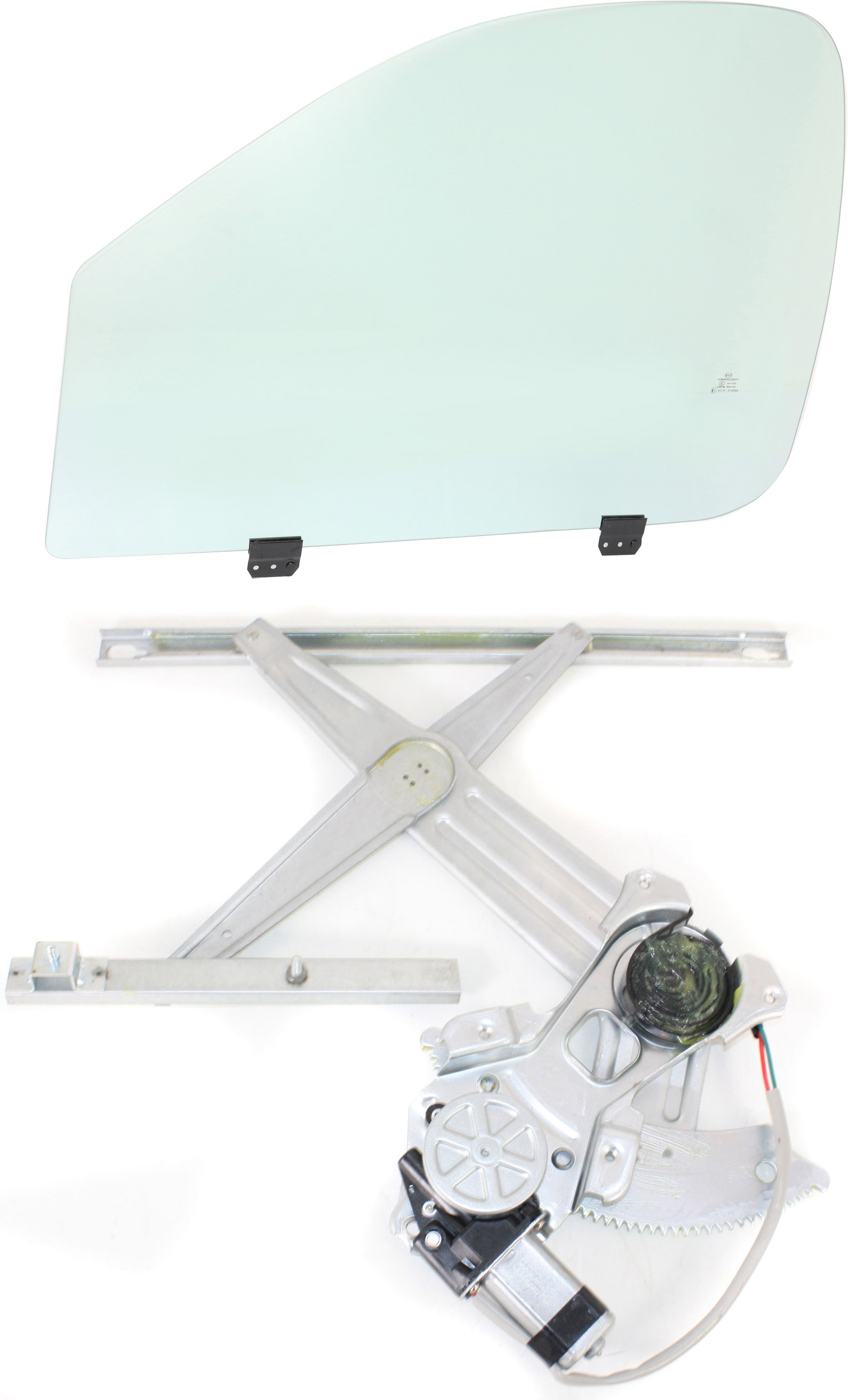 AM DODGE FULL SIZE P U 02-10 FRONT DOOR GLASS LH Green Tint 2 pc Kit with Window Regulator Standard Cab with Clip SKU KIT 062817-84 Partslink CH1350134 OEM 55276601AE DD10072GTYN 5527559