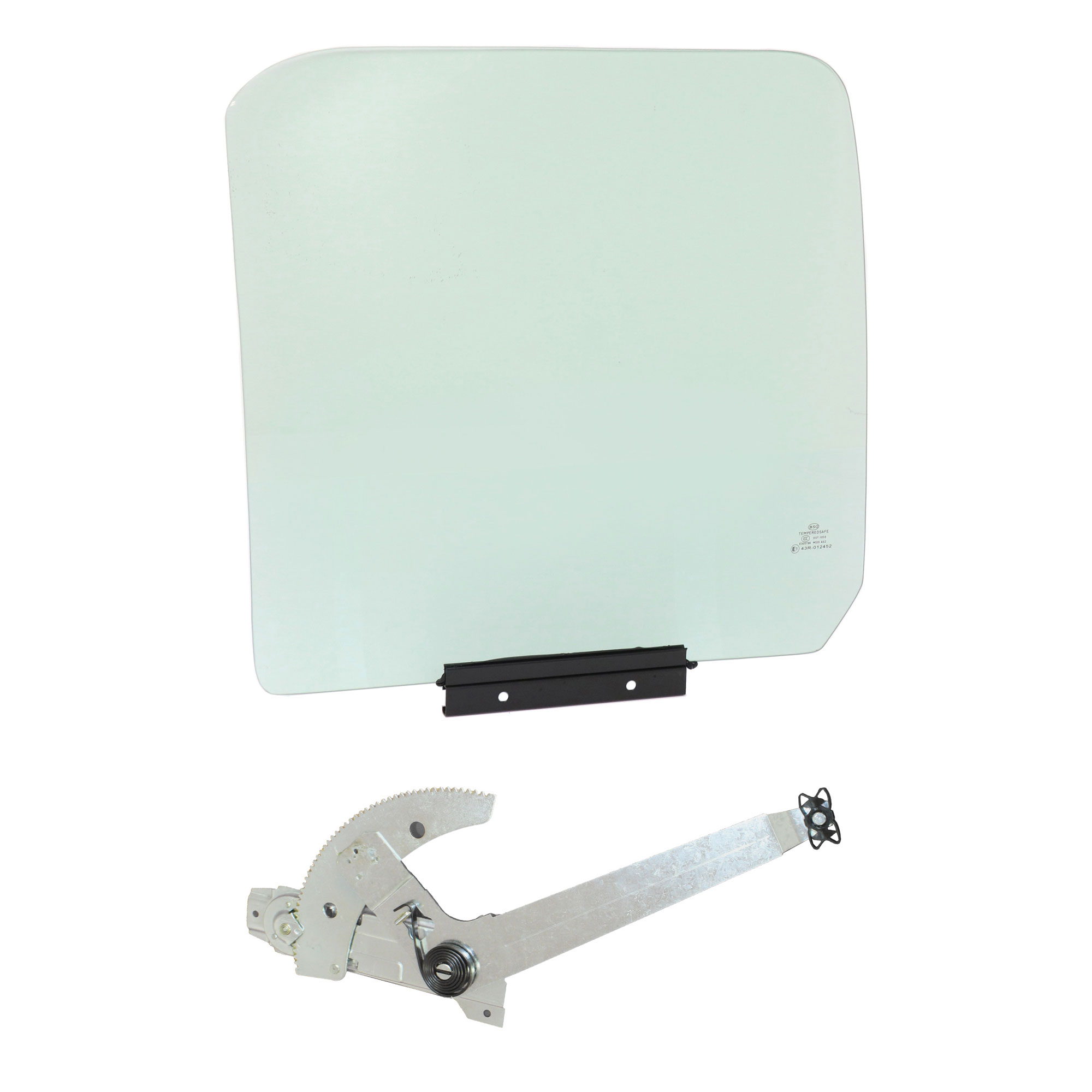 AM F SERIES 92-97 FRONT DOOR GLASS LH 2 pc kit Includes Window Regulator SKU KIT 062817-99 Partslink FO1350117 OEM F4TZ1521411A DD08492GTYN F4TZ1
