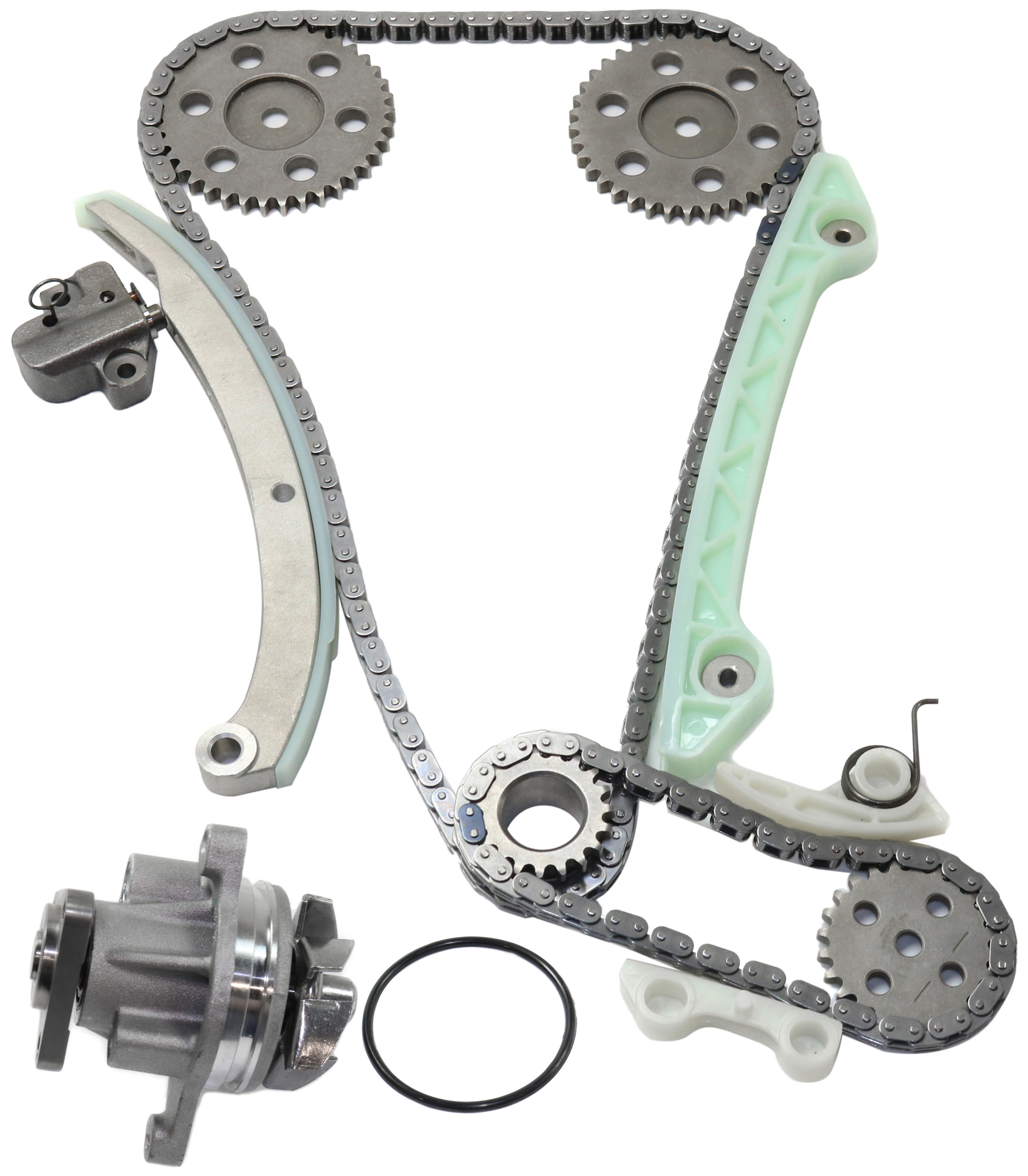 AM FOCUS 08-11 TRANSIT CONNECT 10-13 TIMING CHAIN KIT 2 pc kit with Water Pump SKU KIT 062818-14 OEM 12120-12126-19216-20242-20