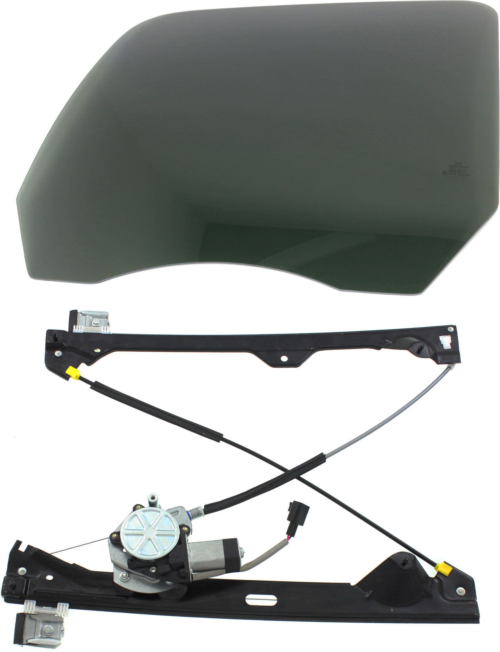 AM SILVERADO SIERRA 07-14 REAR DOOR GLASS RH 2 pc Kit Gray Tint Privacy Crew Cab Pickup with Privacy Tint without clip with Window Regulator SKU KIT 062917-02 Partslink GM1551129 OEM 15175372 DD11169YPNN 20945141