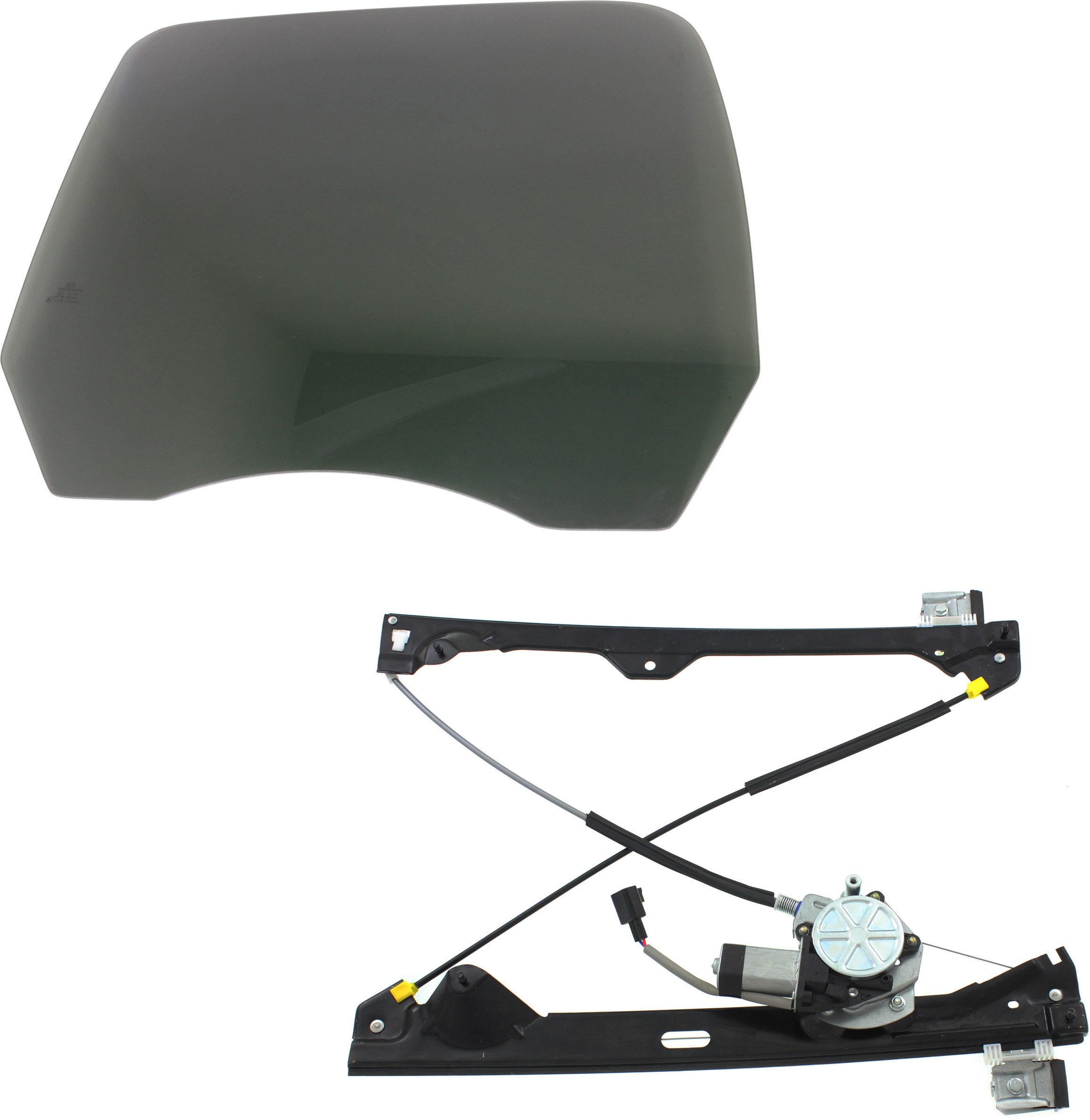 AM SILVERADO SIERRA 07-14 REAR DOOR GLASS LH 2 pc Kit Gray Tint Privacy Crew Cab Pickup with Privacy Tint without clip with Window Regulator SKU KIT 062917-03 Partslink GM1550129 OEM 15175371 DD11170YPNN 20945140