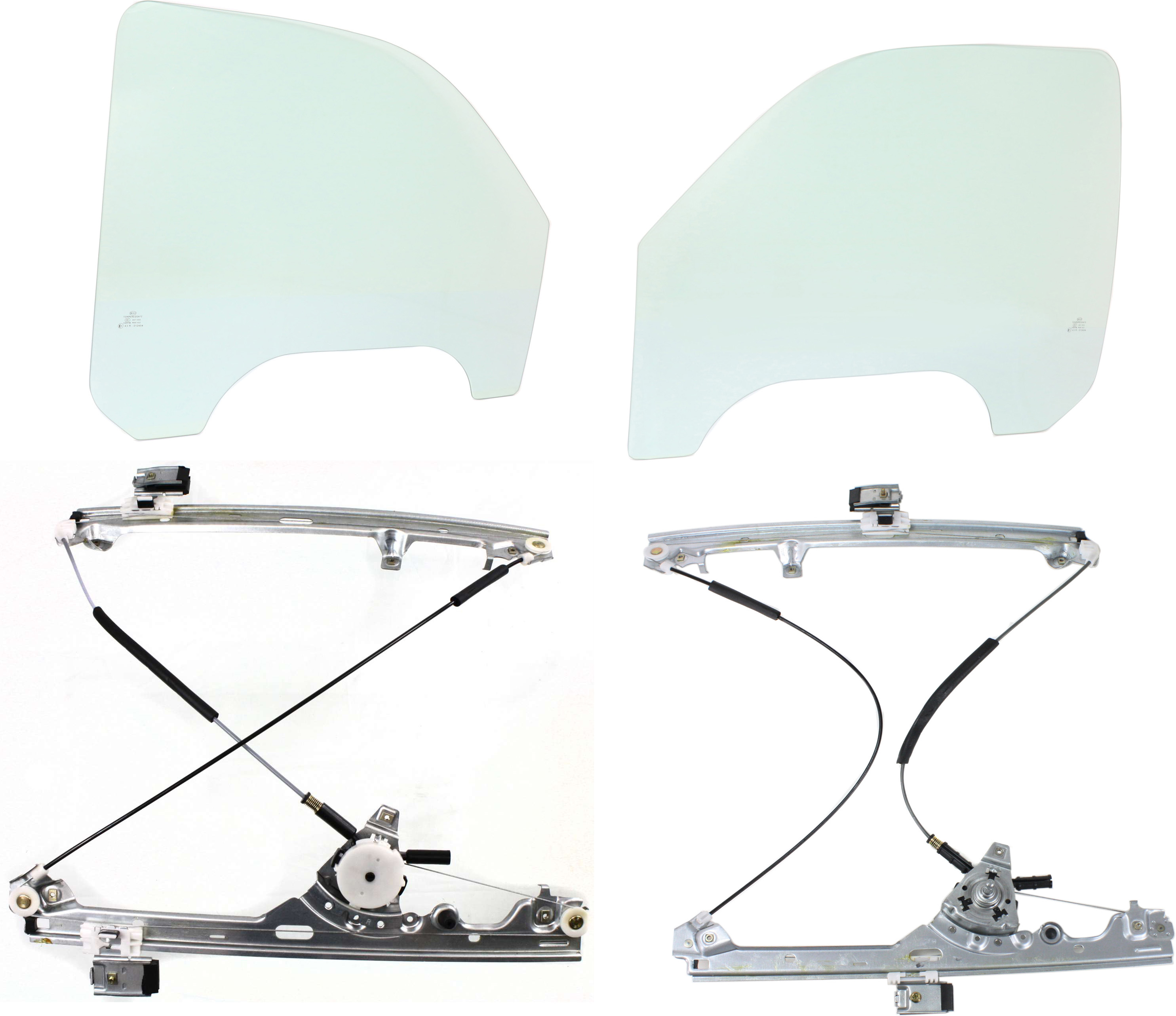 AM SILVERADO SIERRA 99-06 FRONT DOOR GLASS RH AND LH Green Tint 4 pc Kit with Window Regulators SKU KIT 062917-04 Partslink GM1350109 GM1351109 OEM 15891714 DD09480GTNN 15891715