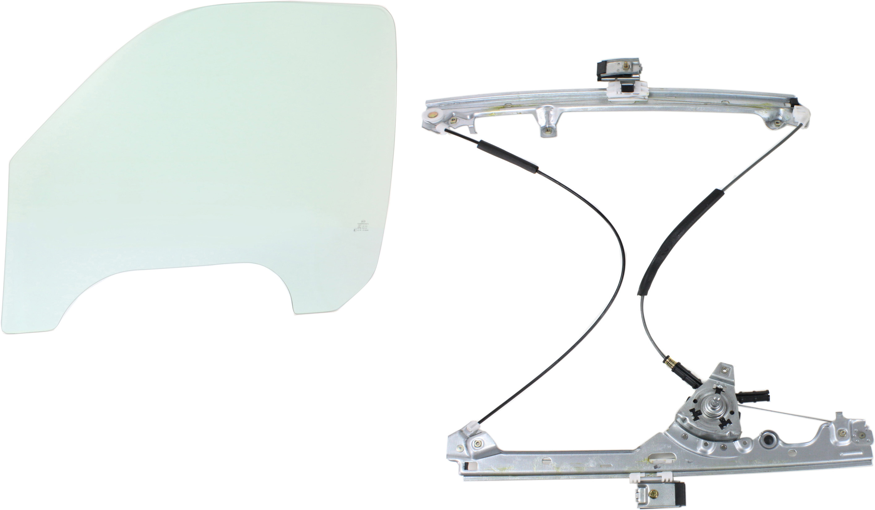 AM SILVERADO SIERRA 99-07 FRONT DOOR GLASS LH Green Tint 2 pc Kit with Window Regulator SKU KIT 062917-06 Partslink GM1350109 OEM 15891714 DD09480GTNN 15871124