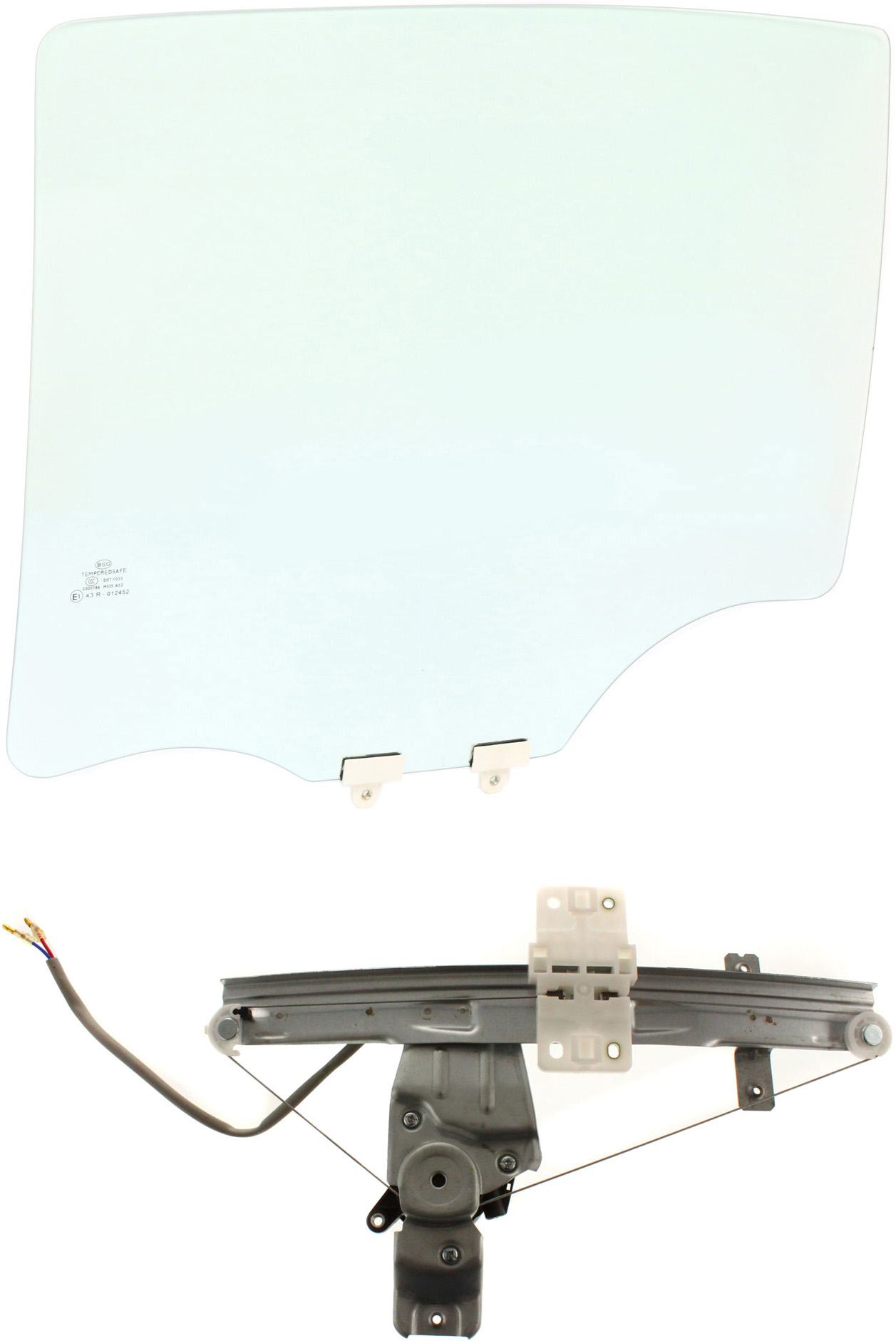AM COBALT 05-10 REAR DOOR GLASS RH Green Tint 2 pc Kit with Window Regulator Sedan w out Clip SKU KIT 062917-24 Partslink GM1551125 OEM 15237440 DD10877GTYN 15906996