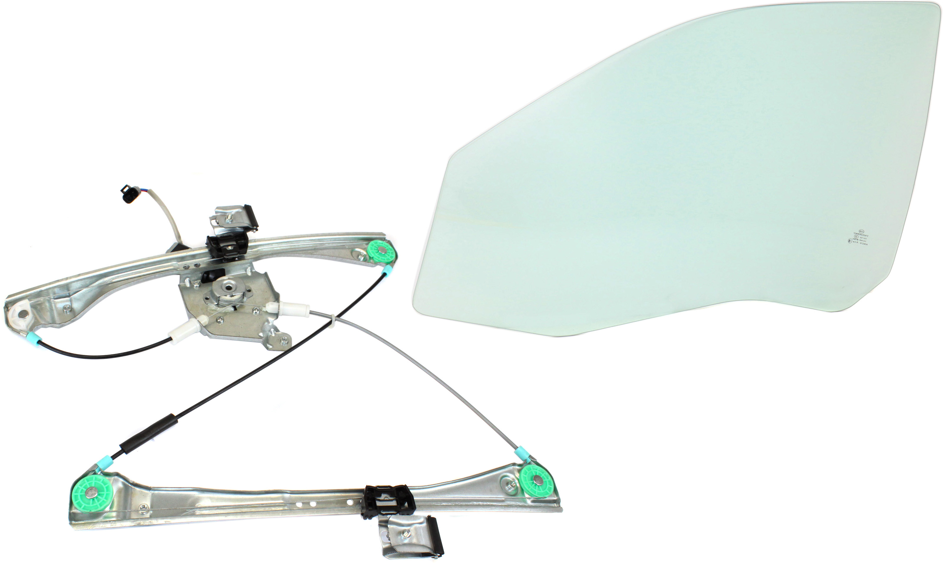 AM MALIBU 04-08 FRONT DOOR GLASS LH Green Tint Power w Motor w o Clip Hatchback Sedan SKU KIT 062917-67 Partslink GM1350133 OEM 22627167 DD10487GTNN 25802961