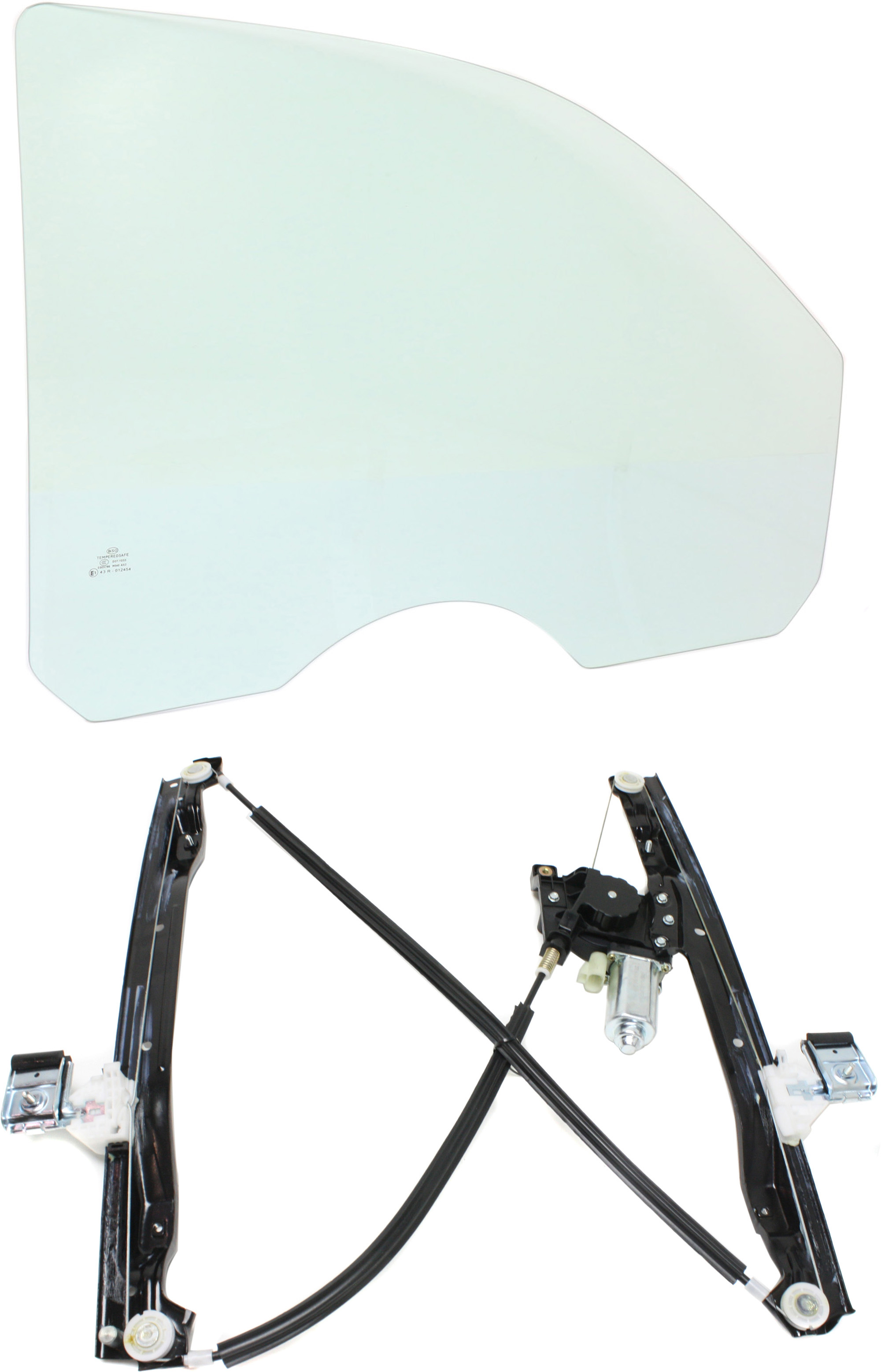 AM ENVOY TRAILBLAZER 02-09 FRONT DOOR GLASS RH Green Tint 2 pc Kit with Window Regulator SKU KIT 062917-95 Partslink GM1351145 OEM 25937071 DD09965GTNN 19301969