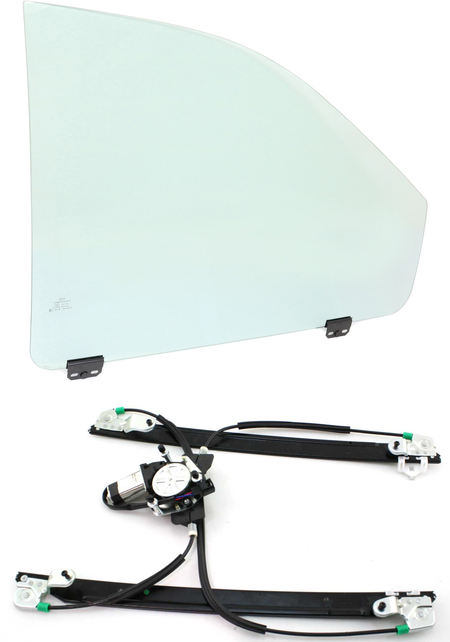 AM CARAVAN GRAND CARAVAN TOWN COUNTRY 01-03 FRONT DOOR GLASS RH 2 pc Kit 4 Door Mini Passenger Van with Window Regulator SKU KIT 062917-98 Partslink CH1351126 OEM 4717814AA DD09825GTYN DD09827G