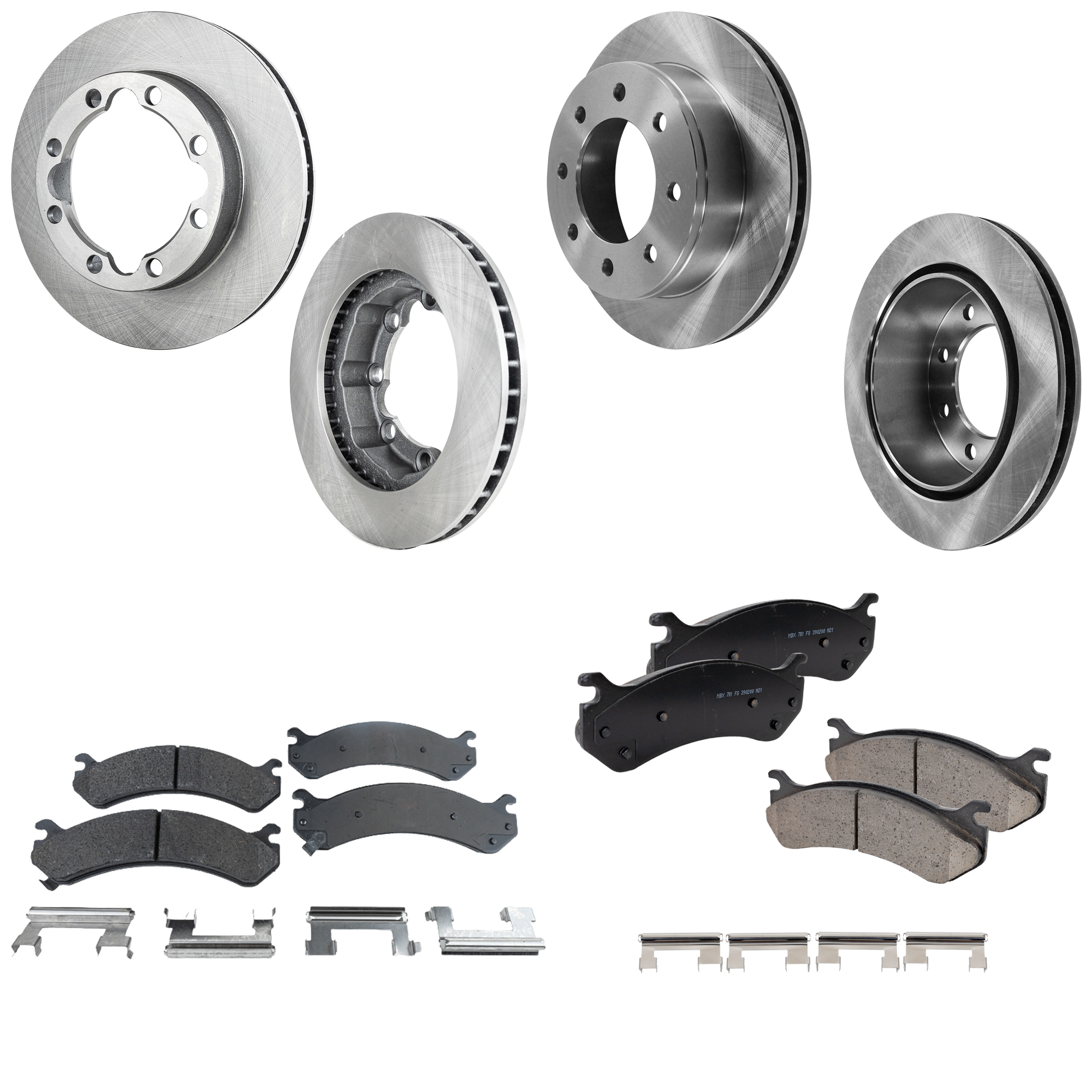 AM SUBURBAN 2500-00-00 FRONT AND REAR BRAKE DISC AND PAD KIT 4 Wheel Set SKU KIT 062923-33 OEM 15712801-4798315-52007851-1254