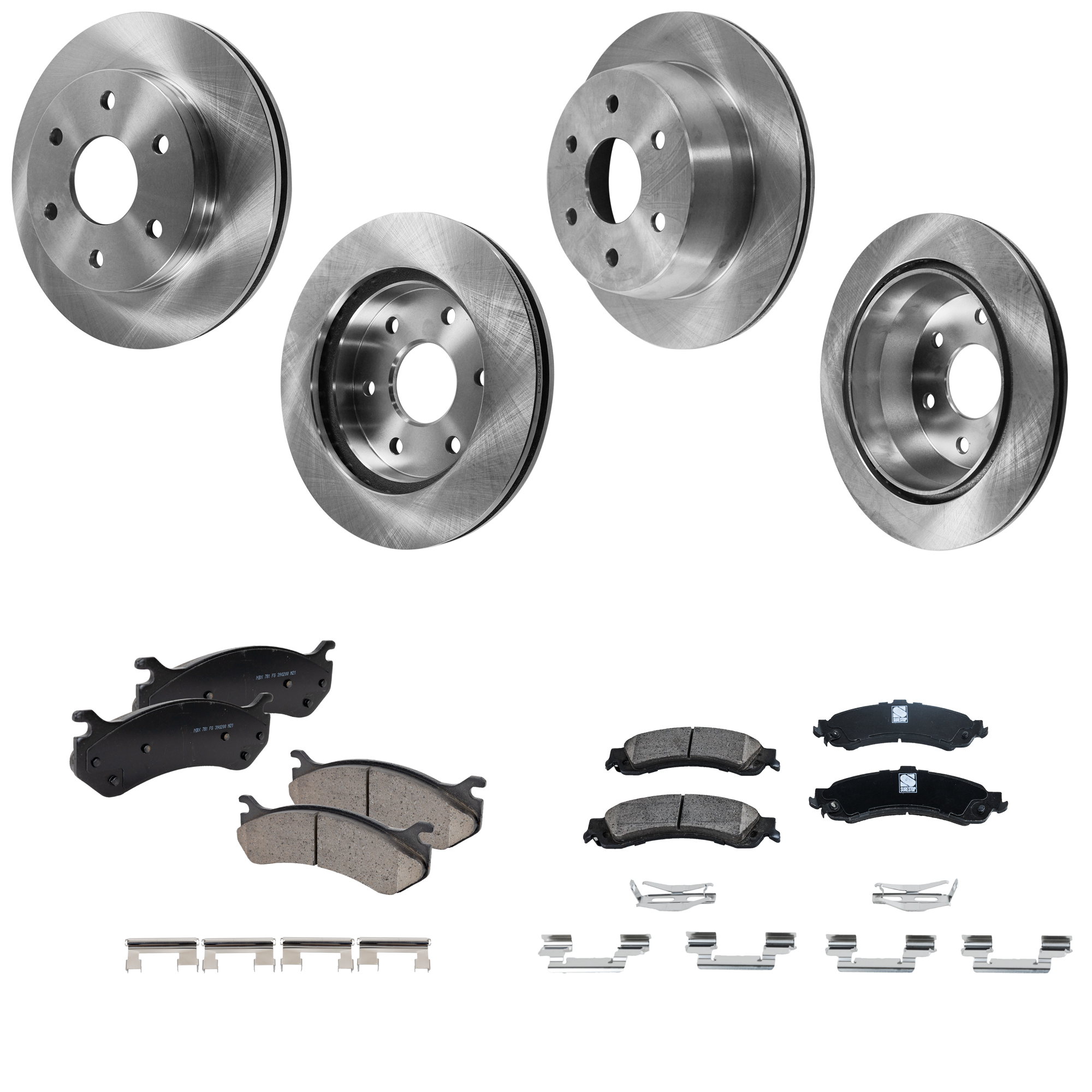 AM SUBURBAN 1500-01-02 FRONT AND REAR BRAKE DISC AND PAD KIT 4 Wheel Set SKU KIT 062923-41 OEM 18060214-15716362-19241877-192