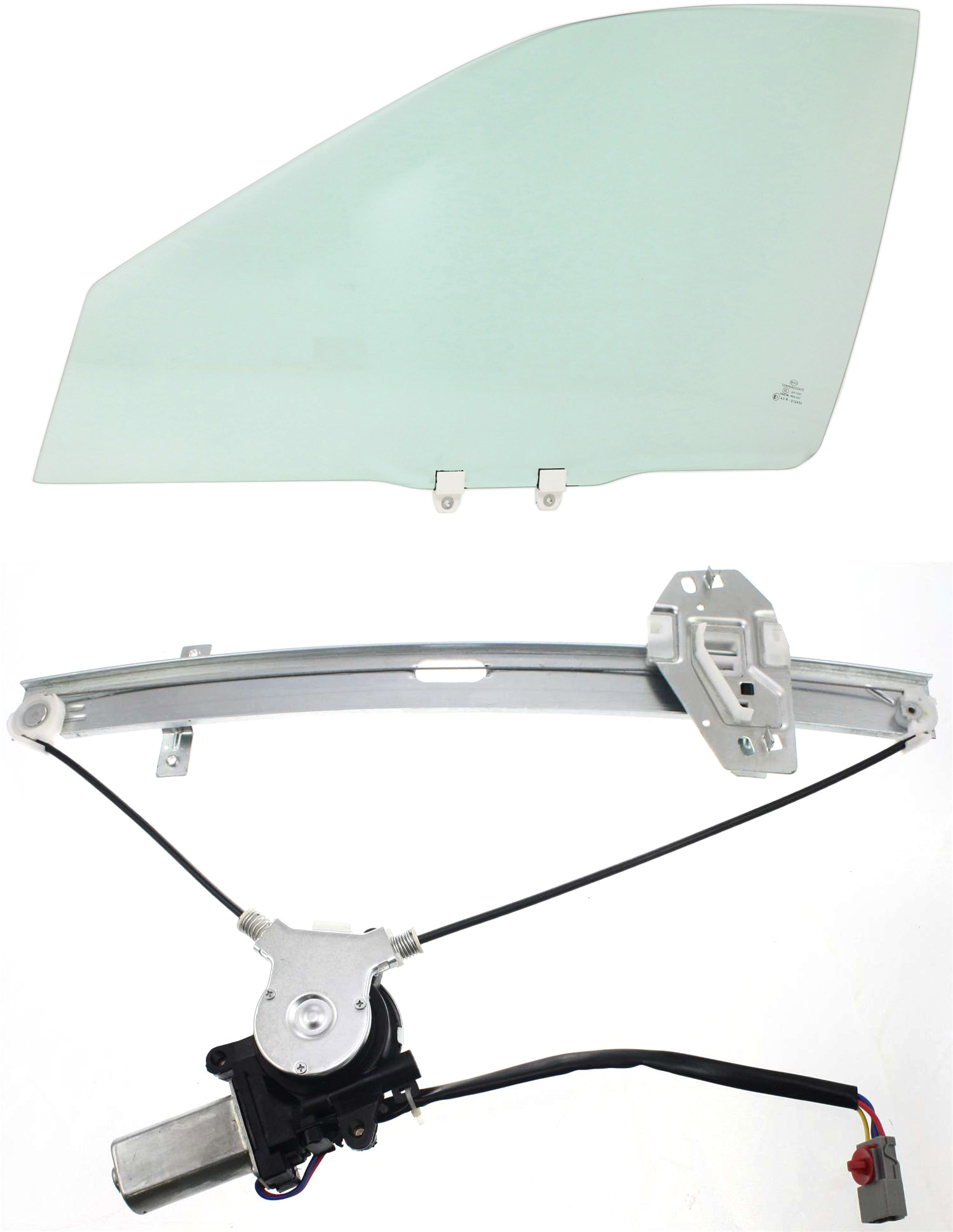 AM ACCORD 98-02 FRONT DOOR GLASS LH 2 pc Kit Sedan 4 Door with Window Regulator SKU KIT 063017-09 Partslink HO1350106 OEM 73350S84A00 FD20316GTYN 72250S