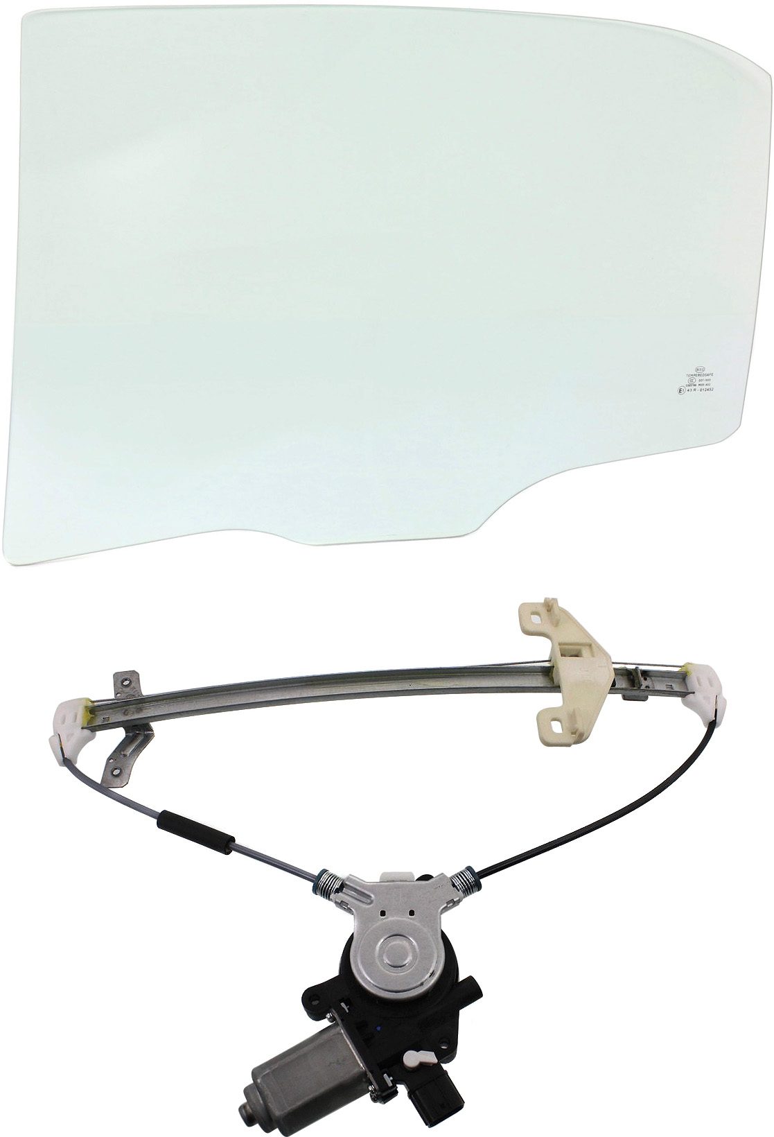 AM ACCORD 03-07 REAR DOOR GLASS LH Green Tint 2 pc kit Power With Motor With Clip Sedan SKU KIT 063017-24 Partslink HO1550106 OEM 73450SDAA10 FD21809GTNN 72750S