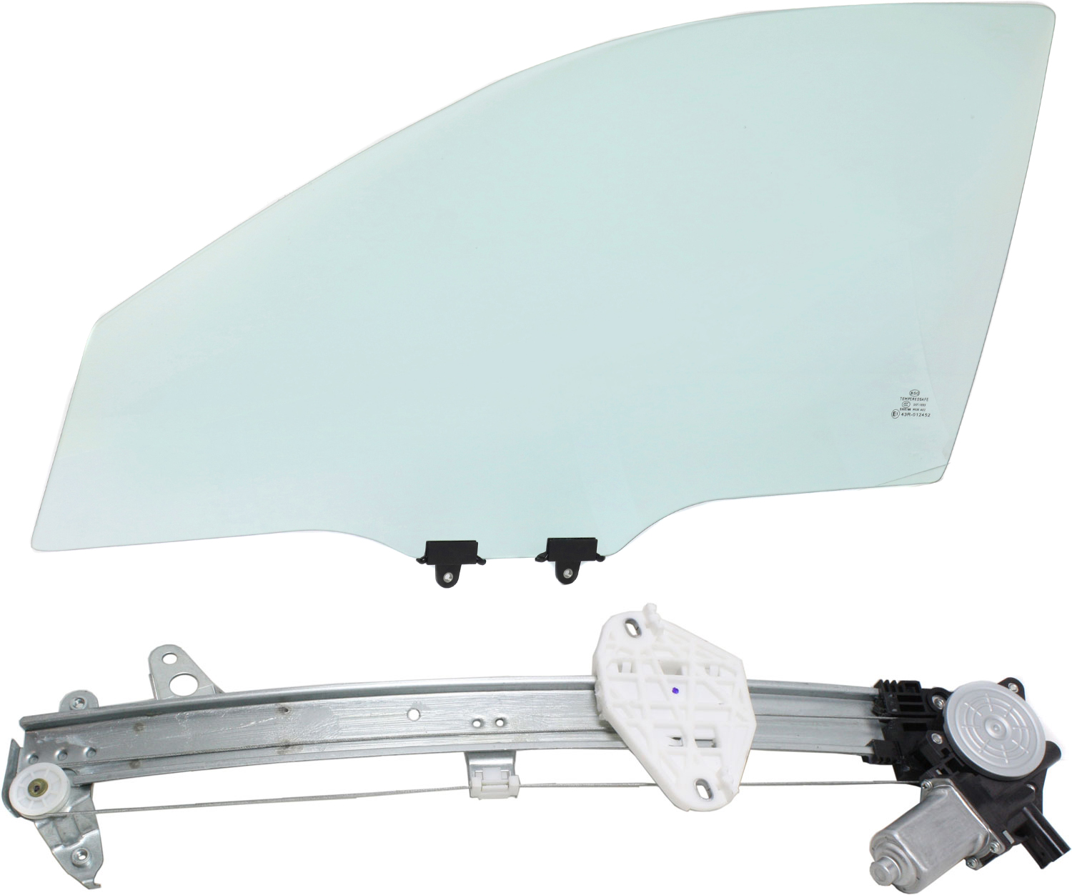 AM ACCORD 08-12 FRONT DOOR GLASS LH Green Tint 2 pc kit Power w Motor w Clip Sedan SKU KIT 063017-30 Partslink HO1350153 OEM 73350TA5A10 FD23509GTYN 72250T