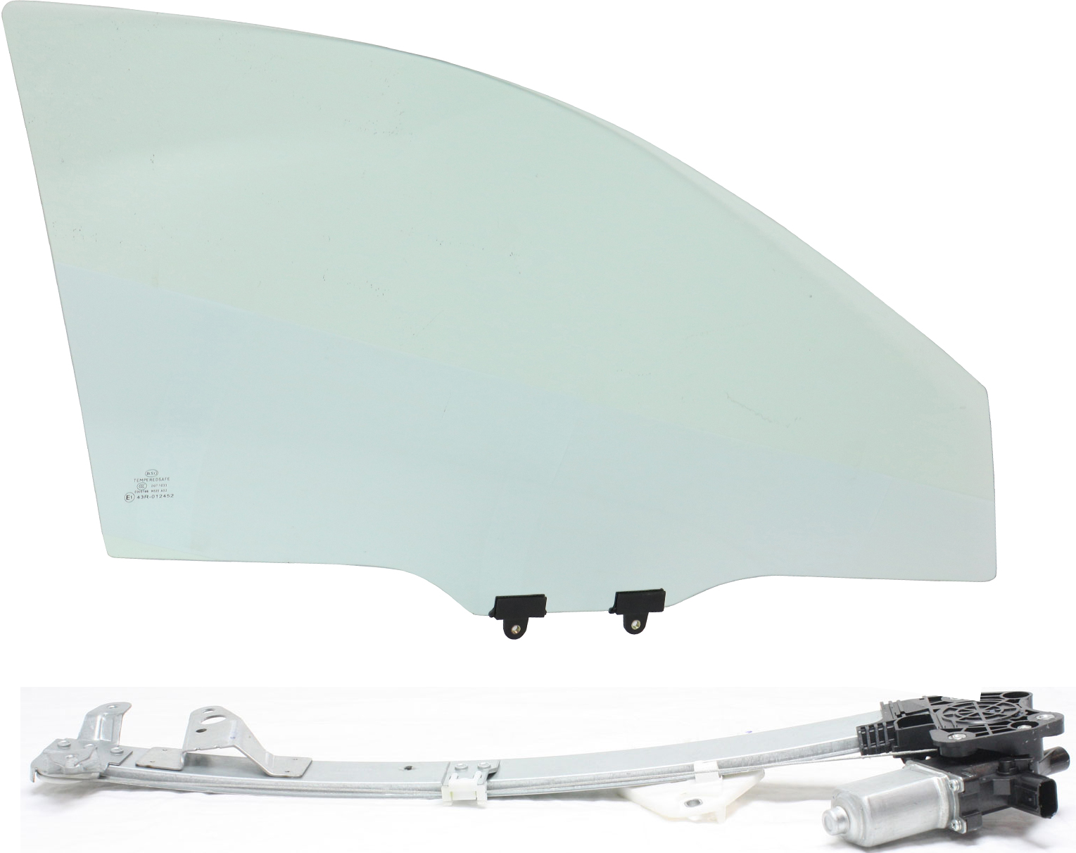 AM ACCORD 08-12 FRONT DOOR GLASS RH Green Tint 2 pc kit Power w Motor w Clip Sedan SKU KIT 063017-31 Partslink HO1351154 OEM 73300TA5A10 FD23508GTYN 72210T