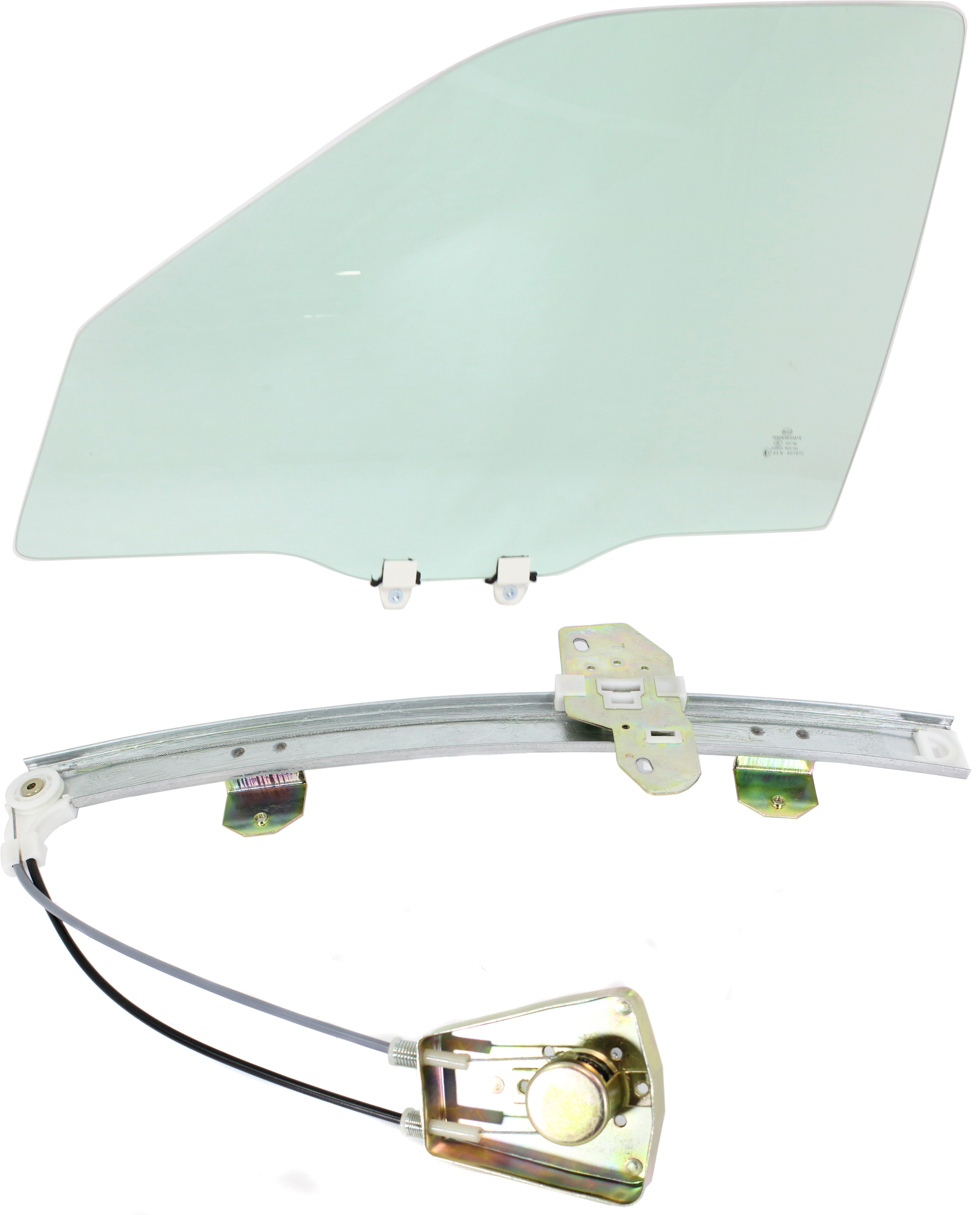 AM CIVIC 96-00 FRONT DOOR GLASS LH 2 pc Kit 4 Door Sedan with Window Regulator SKU KIT 063017-39 Partslink HO1350116 OEM 73350SNAA01 FD05578GTYN 72250S