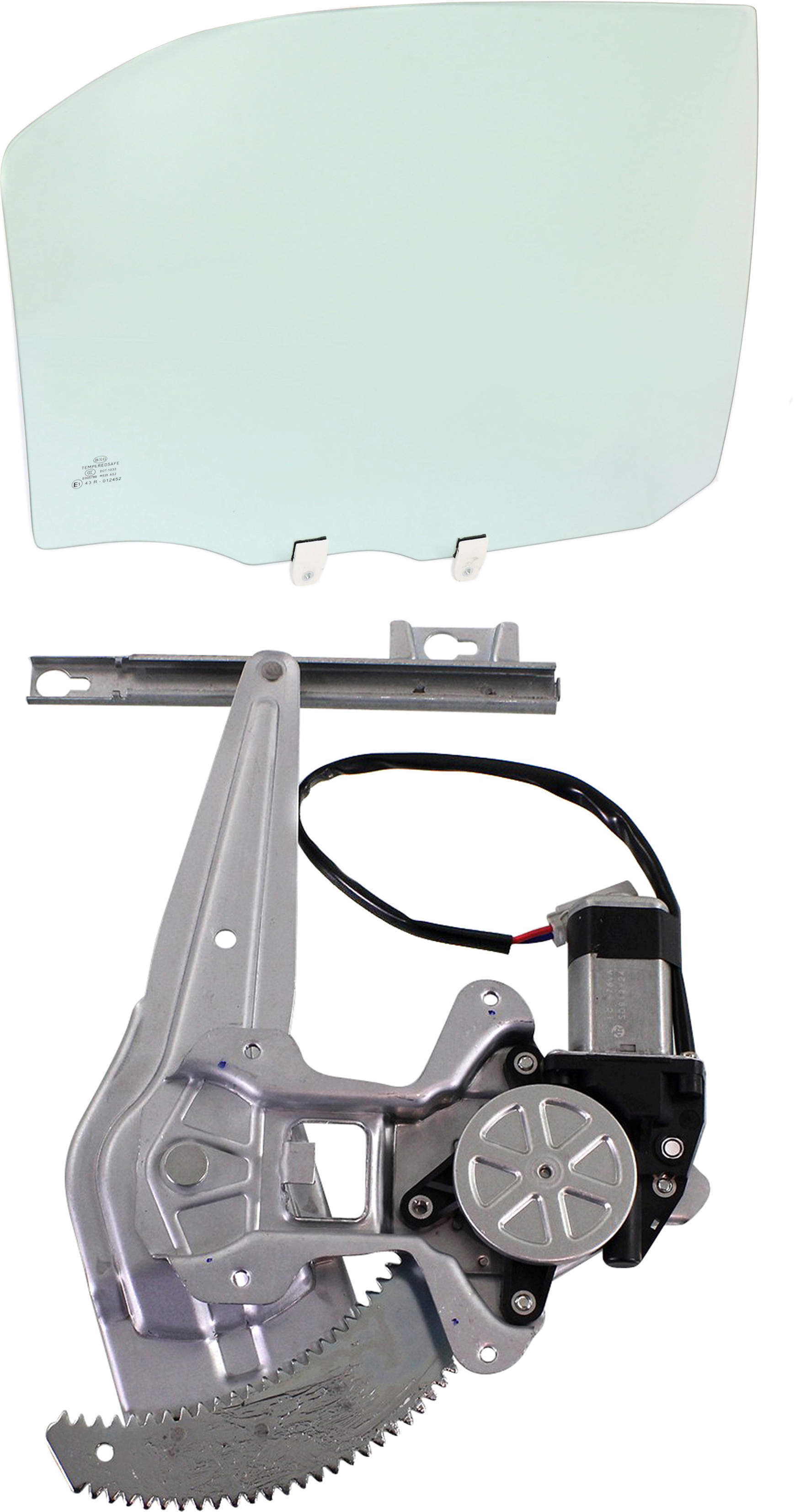 AM CIVIC 96-00 REAR DOOR GLASS RH Green Tint 2 pc Kit with Window Regulator SKU KIT 063017-43 Partslink HO1551114 OEM 73400S01A00 FD05579GTYN 73400S