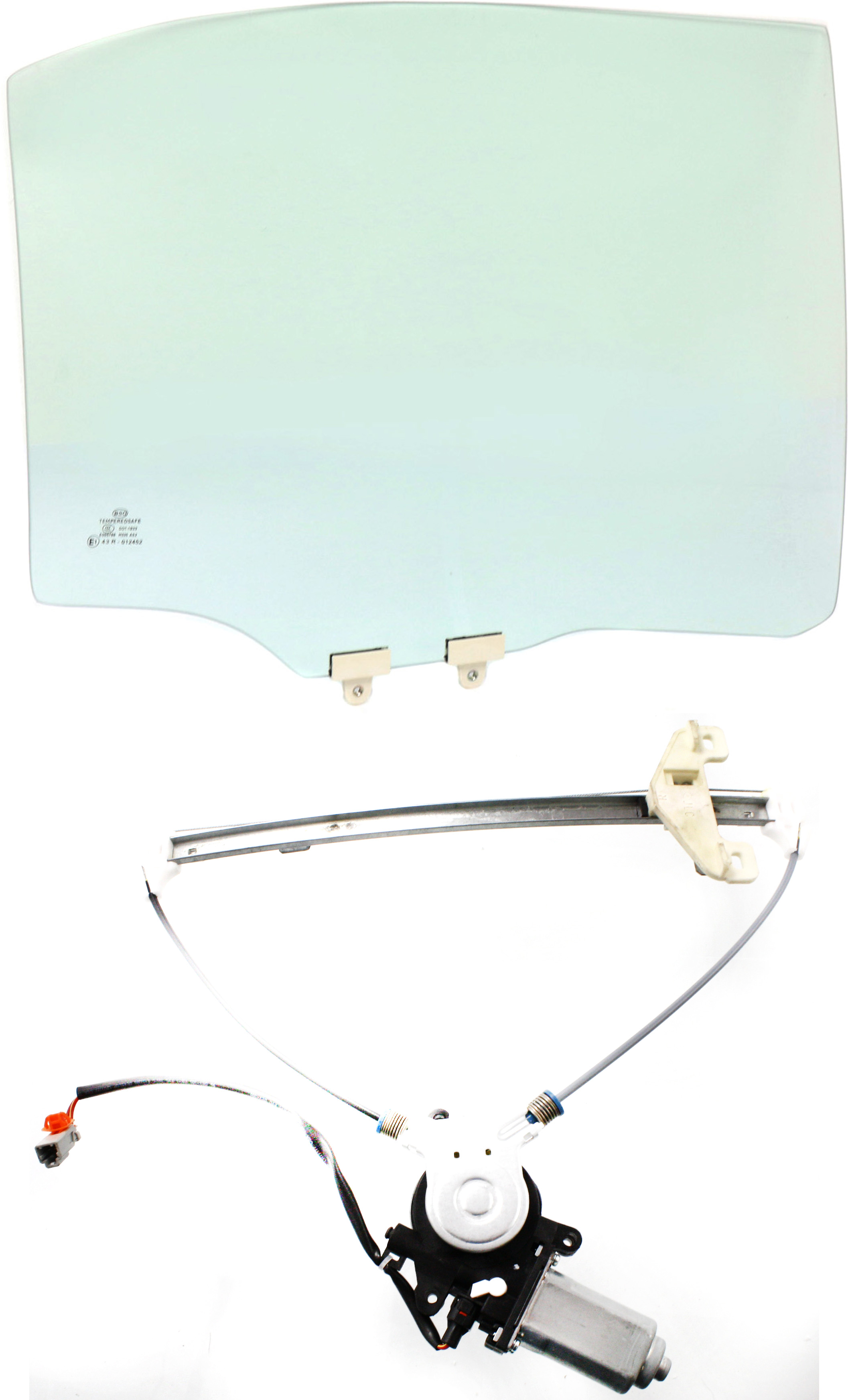 AM CIVIC 01-05 REAR DOOR GLASS RH 2 pc Kit Sedan with Window Regulator SKU KIT 063017-55 Partslink HO1551103 OEM 73400S5AJ21 FD21064GTYN FD2106