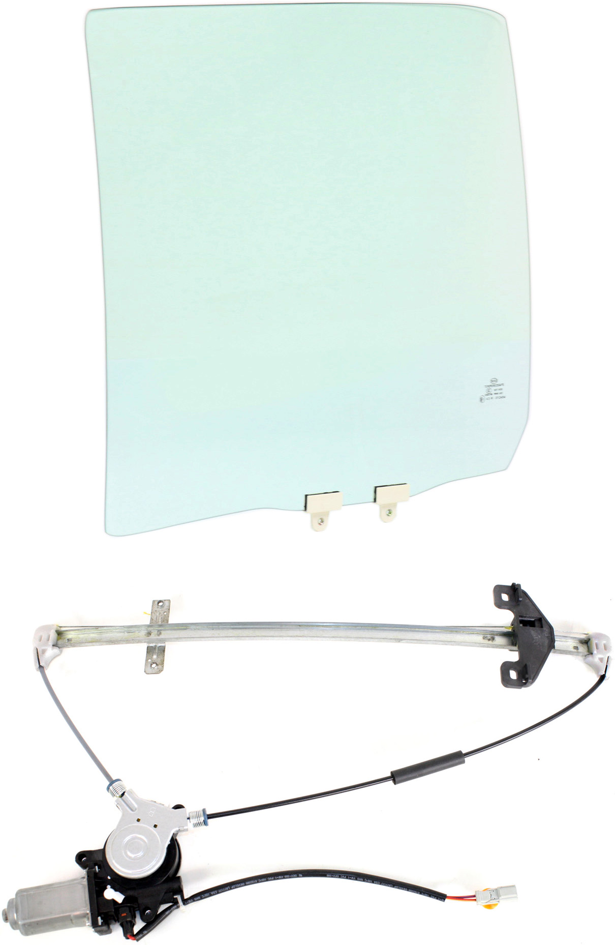 AM CR V 02-06 REAR DOOR GLASS LH Green Tint 2 pc kit Power w Motor w Clip w o Privacy Tint SKU KIT 063017-78 Partslink HO1550108 OEM 73450SCA305 FD21574GTYN 72750S