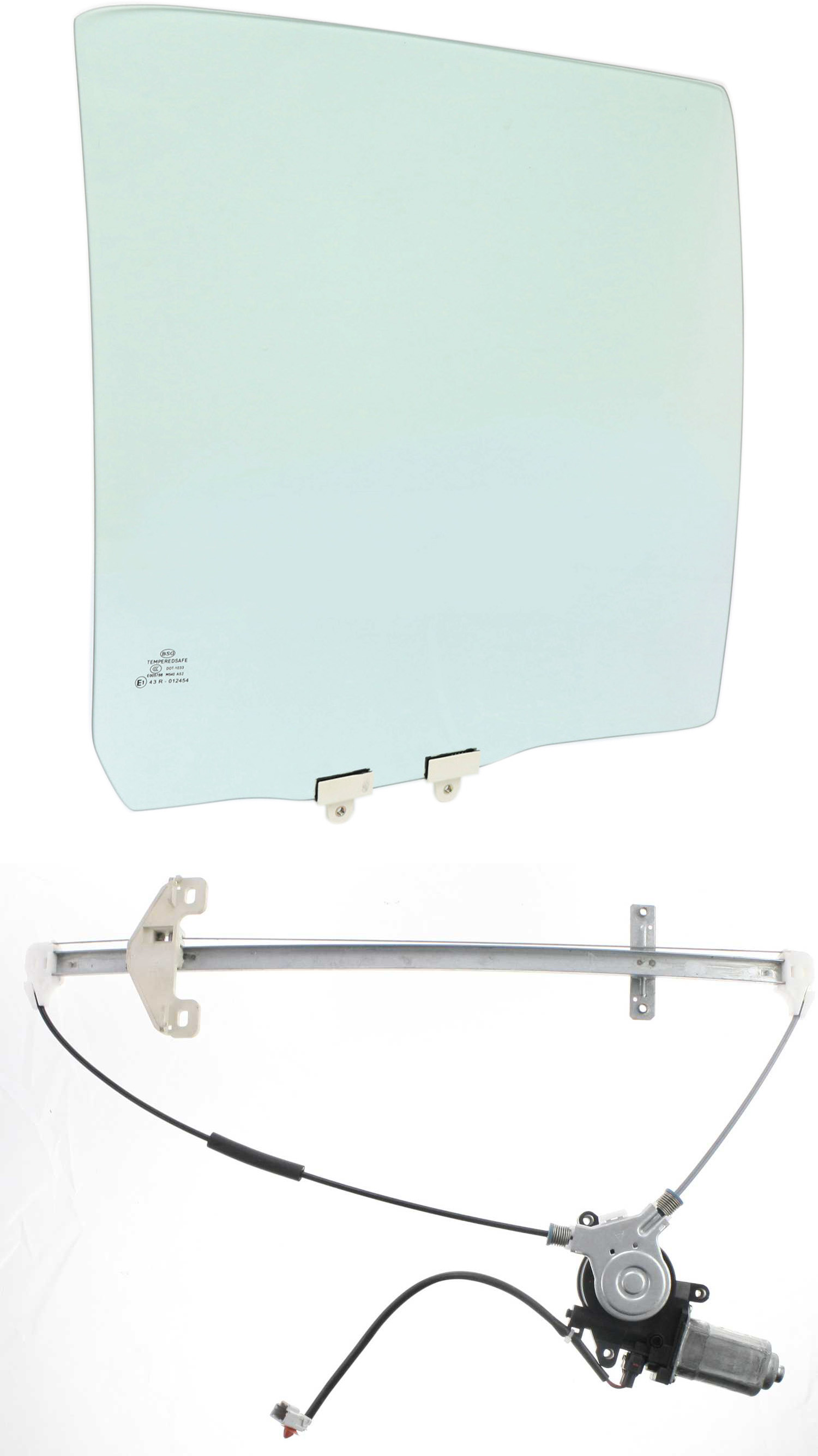 AM CR V 02-06 REAR DOOR GLASS RH Green Tint 2 pc kit Power w Motor w Clip w o Privacy Tint SKU KIT 063017-79 Partslink HO1551108 OEM 73400SCA305 FD21573GTYN 72710S