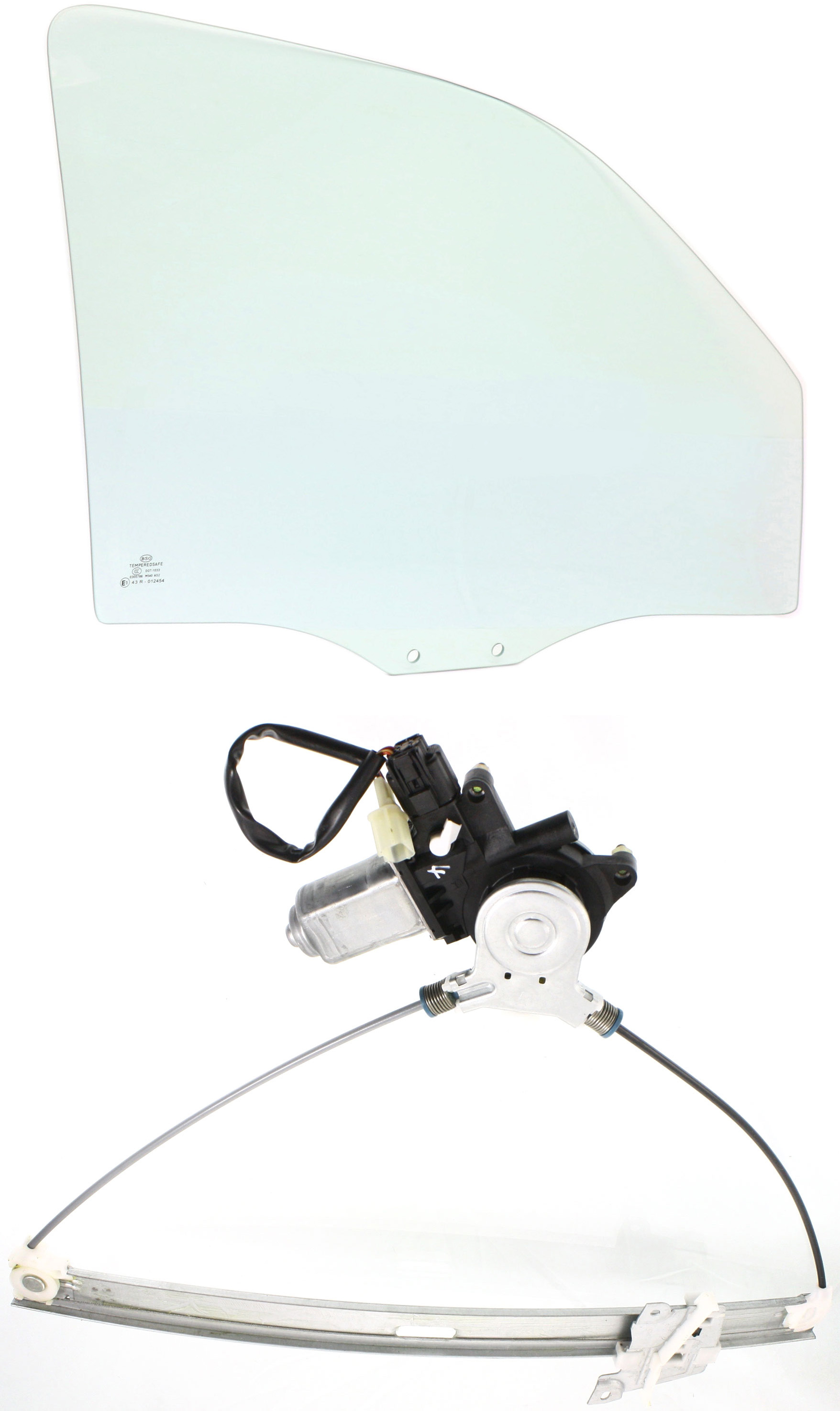 AM ESCAPE 01-07 MARINER 05-07 FRONT DOOR GLASS RH 2 pc Kit with Window Regulator SKU KIT 070117-02 Partslink FO1351130 OEM 5L8Z7821410AA DD09751GTNN 2L8Z