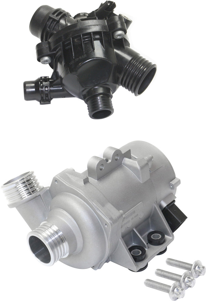 AM 3 SERIES 06-13 WATER PUMP 2 pc Kit with Thermostat Housing SKU KIT 070117-22 OEM 11517586925-11517586924-115175