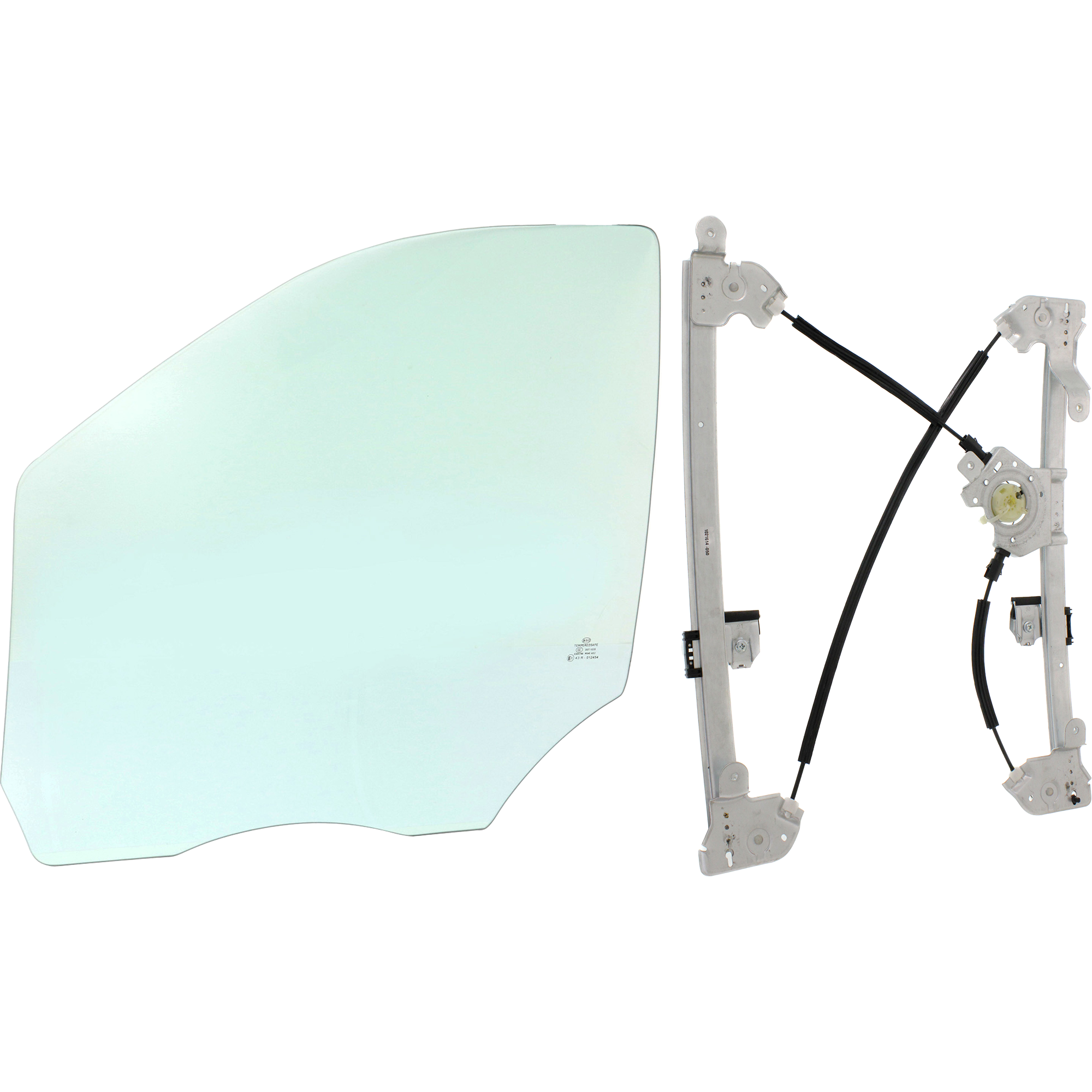 AM F 150-04-06 FRONT DOOR GLASS LH 2 pc Kit Clear with Window Regulator SKU KIT 070117-40 Partslink FO1350161 OEM 4L3Z1521411AA DD10463GTNN 4L3Z