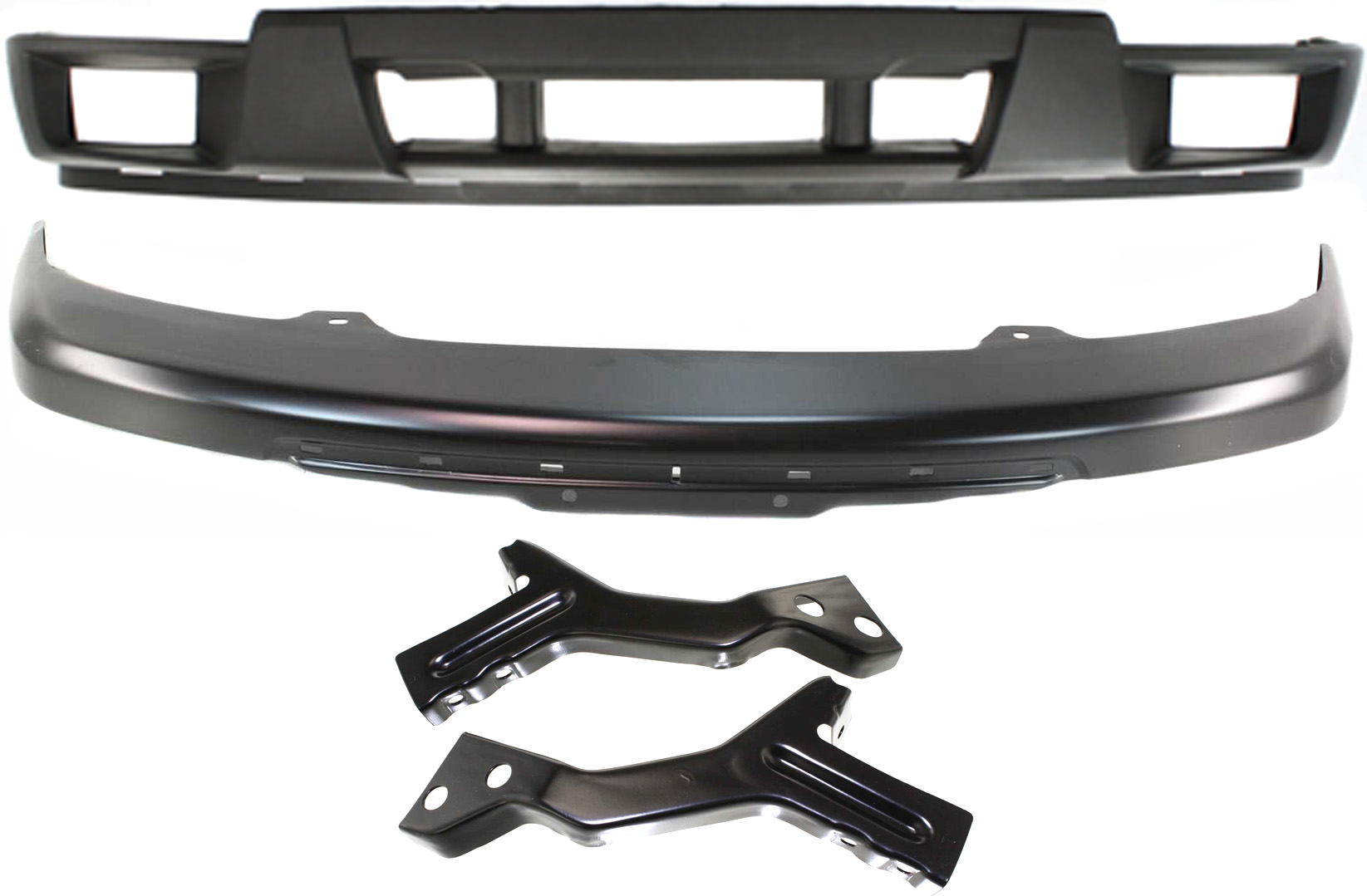 AM CANYON COLORADO 04-09 FRONT BUMPER COVER 4 pc Kit with Bumper and Bumper Brackets SKU KIT 070117-70 Partslink GM1000722 GM1002825 GM1061103 OEM 12335805-19209326 PFM GM106110