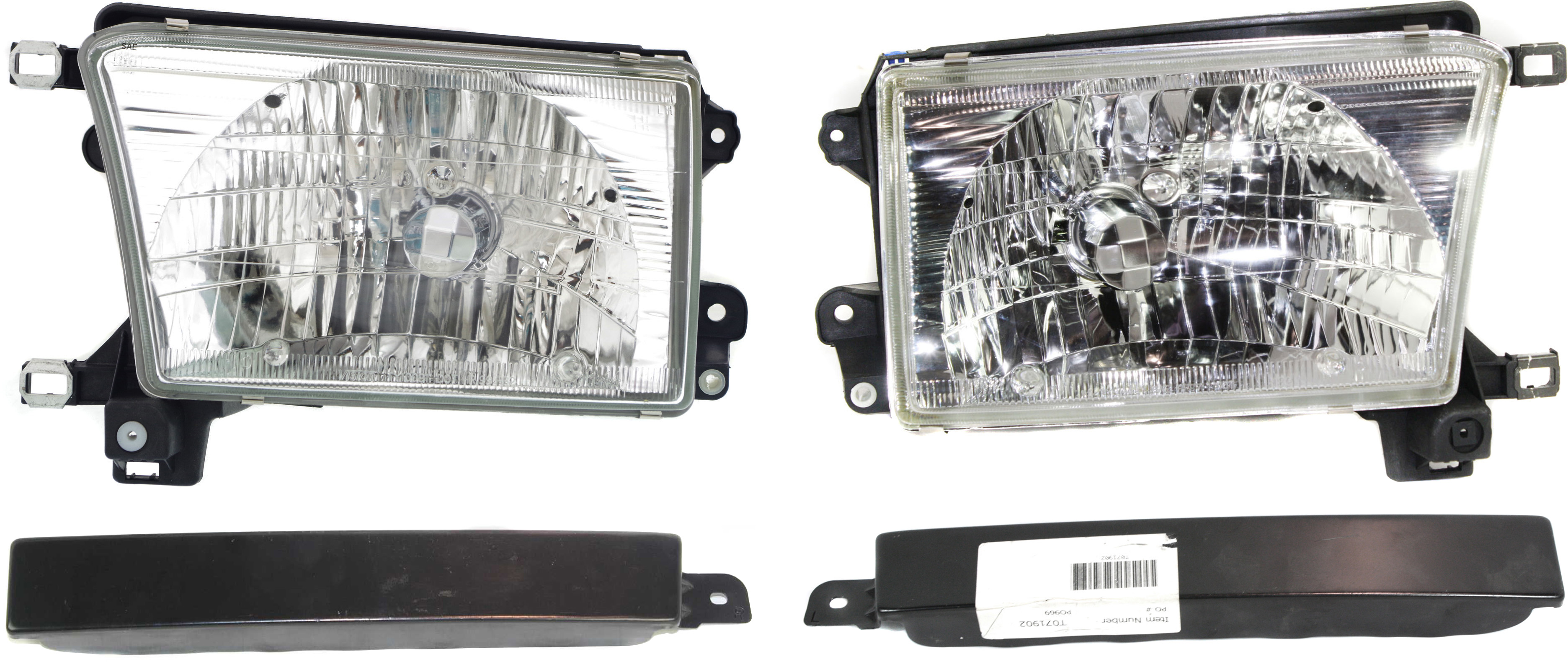 AM 4RUNNER 99-02 HEAD LAMP RH AND LH Assembly Halogen 4 pc Kit with Grille Assembly SKU KIT 070117-71 Partslink TO2503128 TO2502128 TO1088103 TO1089103 OEM 8111035320-8115035300-52513350