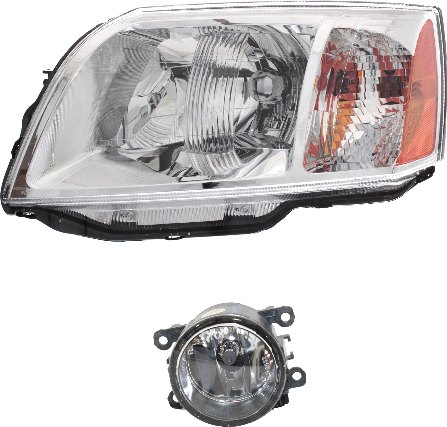 AM ENDEAVOR 06-11 HEAD LAMP LH Assembly Halogen 2 pc Kit with Fog Light SKU KIT 070217-17 Partslink MI2502137 MI2590100 OEM MR971931-8321A080