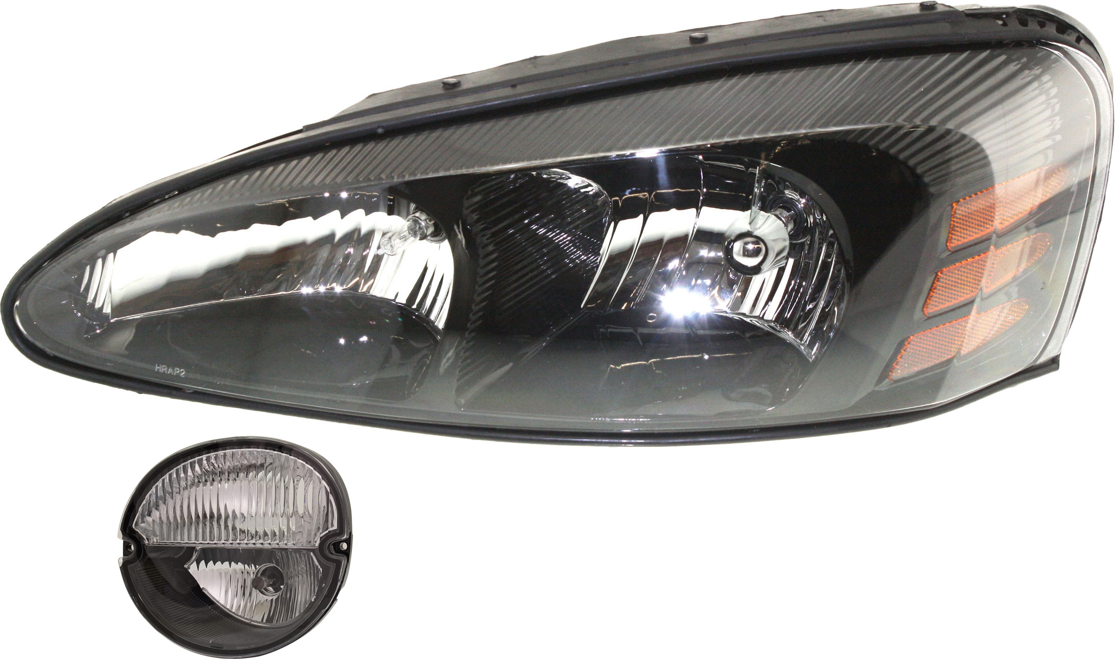 AM GRAND PRIX 04-08 HEAD LAMP LH Assembly Halogen 2 pc Kit with Fog Light SKU KIT 070217-37 Partslink GM2502227 GM2520187 OEM 25851404-15852221