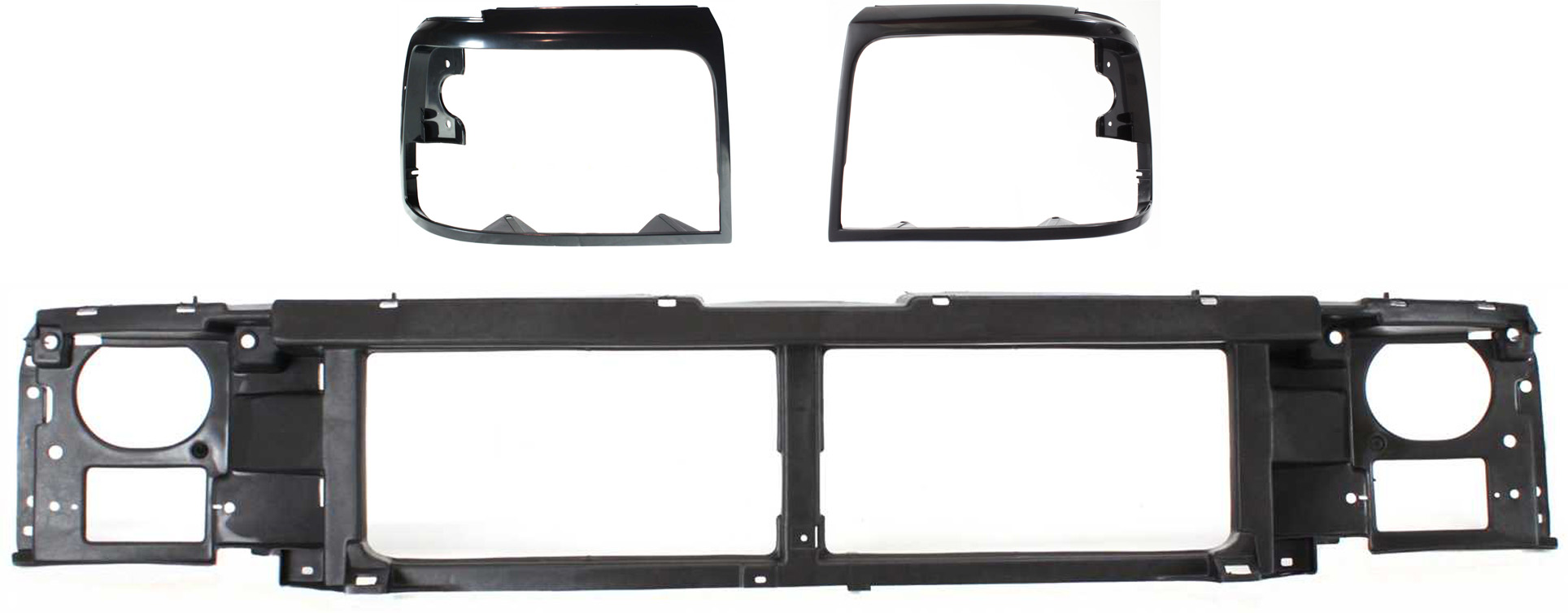 AM F SERIES 92-97 HEADER PANEL 3 pc Kit with Headlight Doors SKU KIT 070217-69 Partslink FO1220113 FO2512131 FO2513135 OEM F6TZ8A284AC F3TZ13064BAA F3TZ1