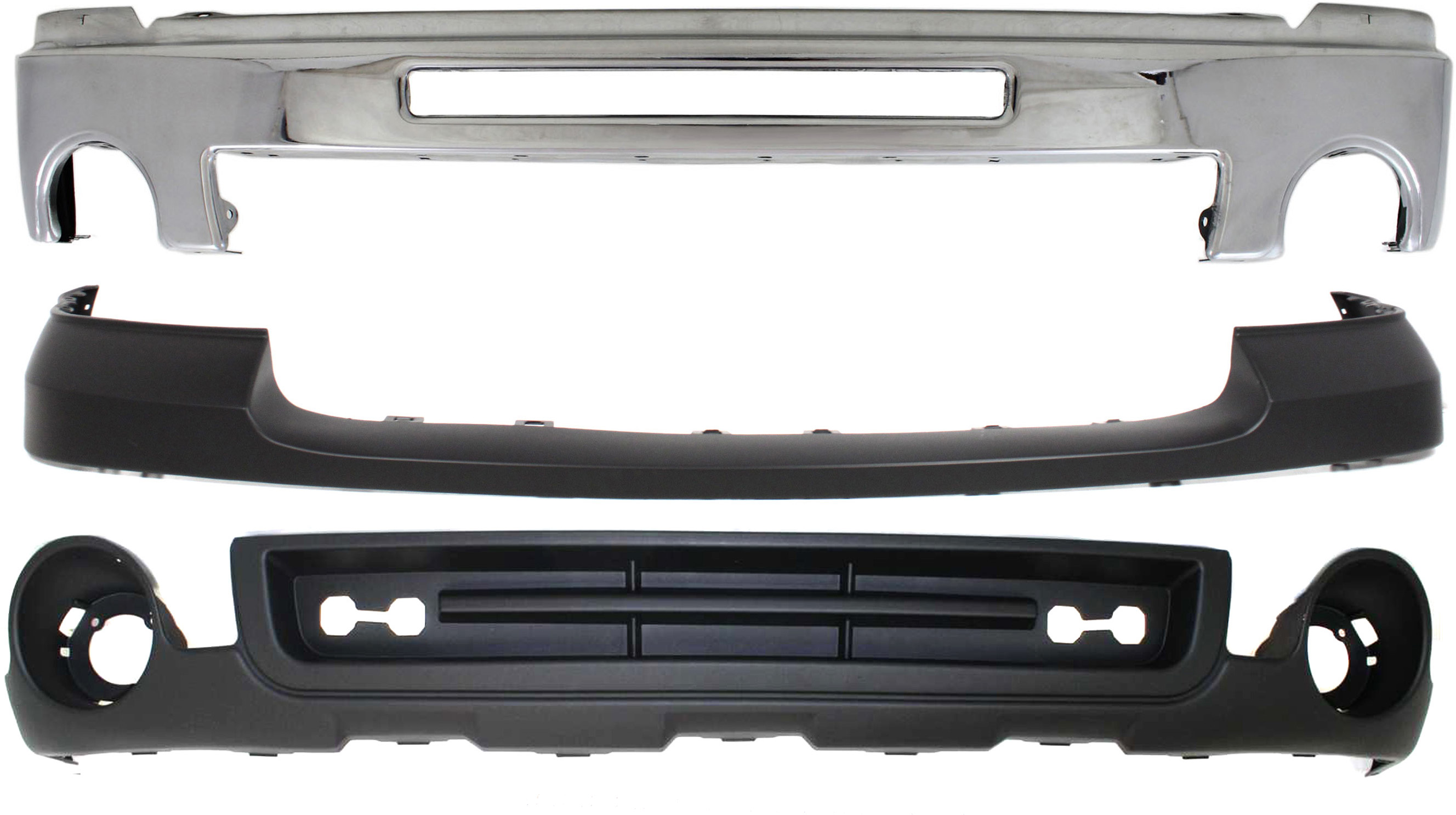 AM SIERRA 1500-07-13 FRONT BUMPER COVER Upper 3 pc Kit with Bumper and Valance New Body Style SKU KIT 070217-70 Partslink GM1014102 GM1002834 GM1015100 OEM 25783584-15902856-15131299