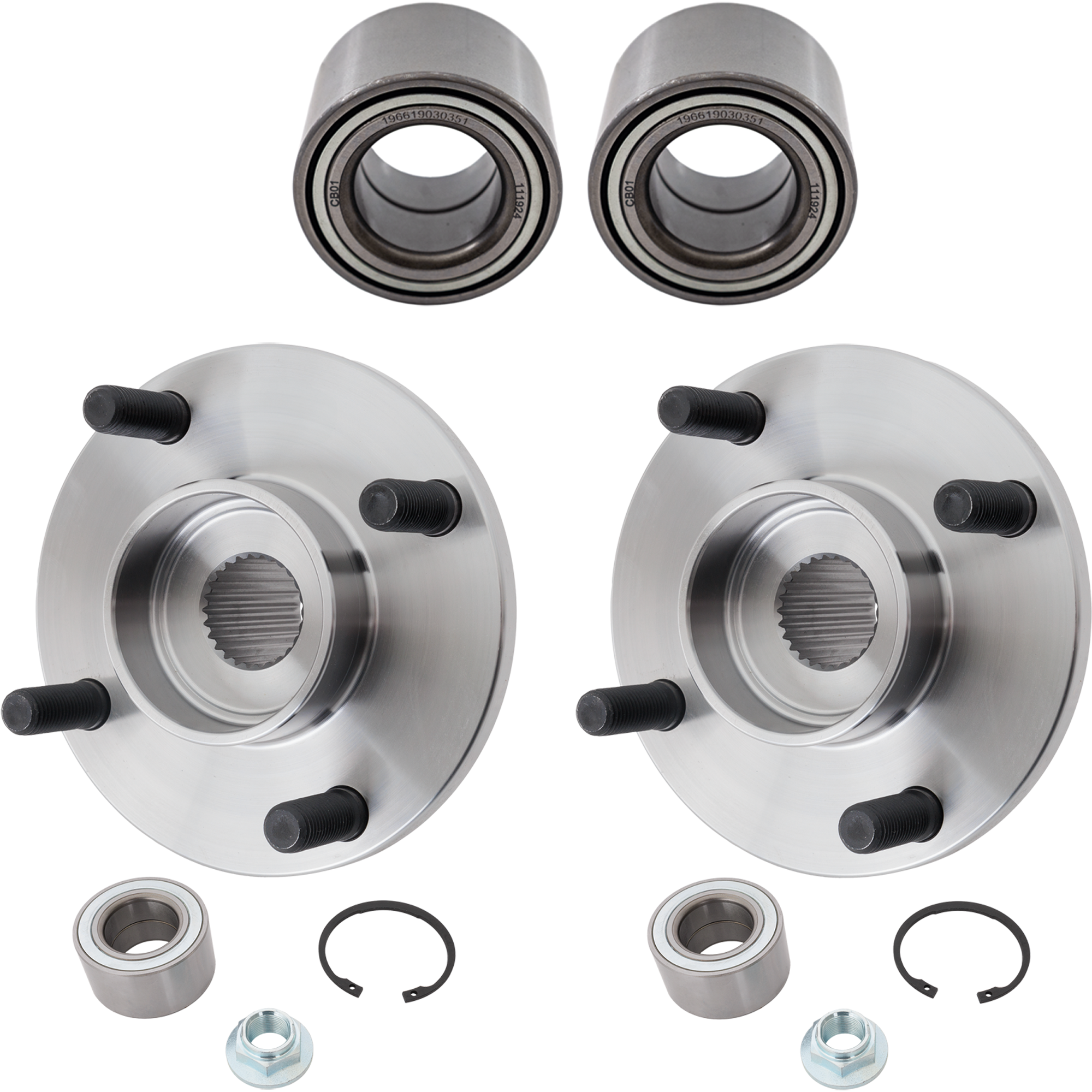 AM FOCUS 00-08 FRONT HUB ASSEMBLY 4 Studs 4 x 4.25 in. Bolt Pattern 4 pc kit with Wheel Bearing SKU KIT 070224-07