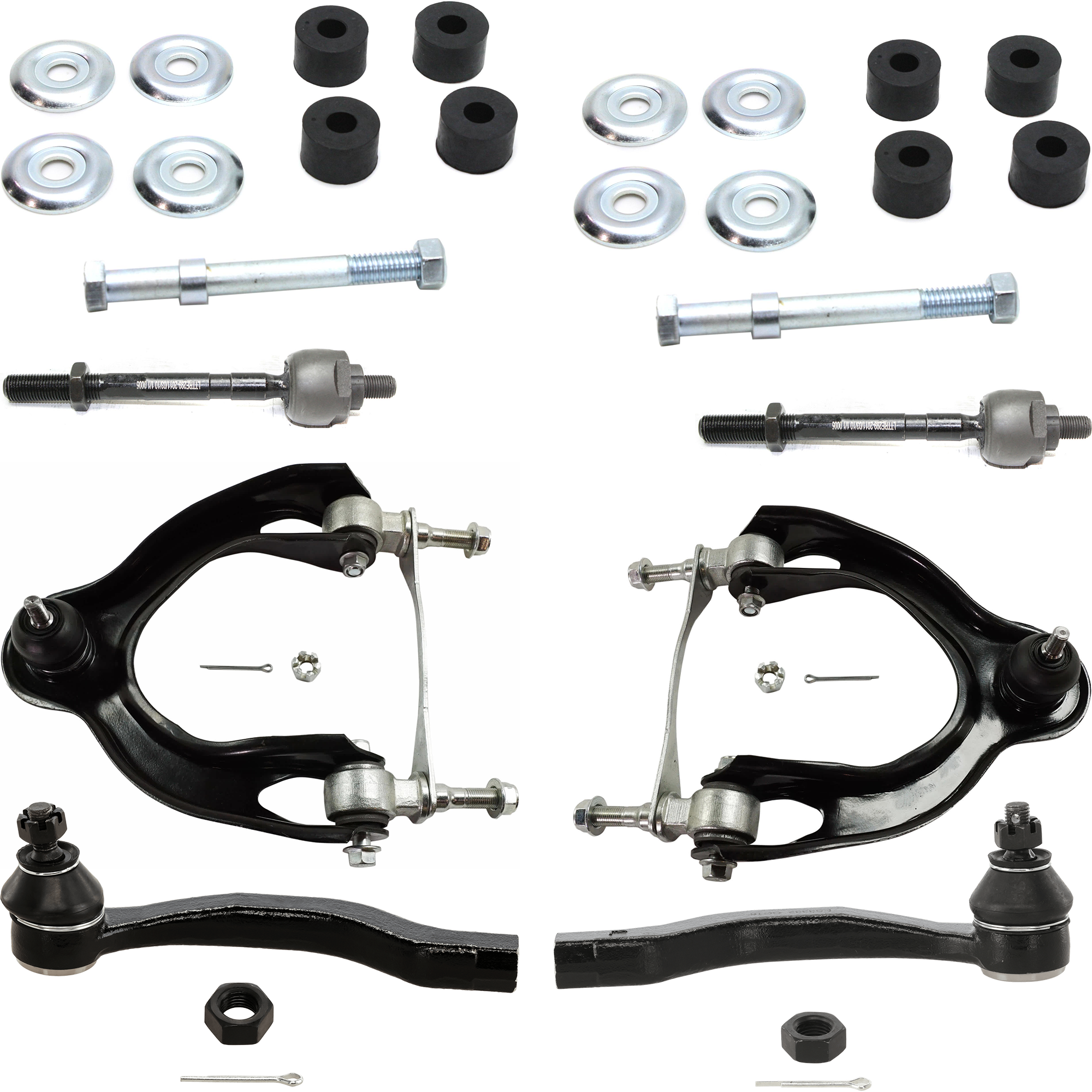 AM CIVIC 92-95 INTEGRA 94-97 FRONT CONTROL ARM RH AND LH Upper 8 pc Kit with Sway Bar Link and Tie Rod End SKU KIT 070224 C118 OEM 51450ST7020-51460ST7020-654004