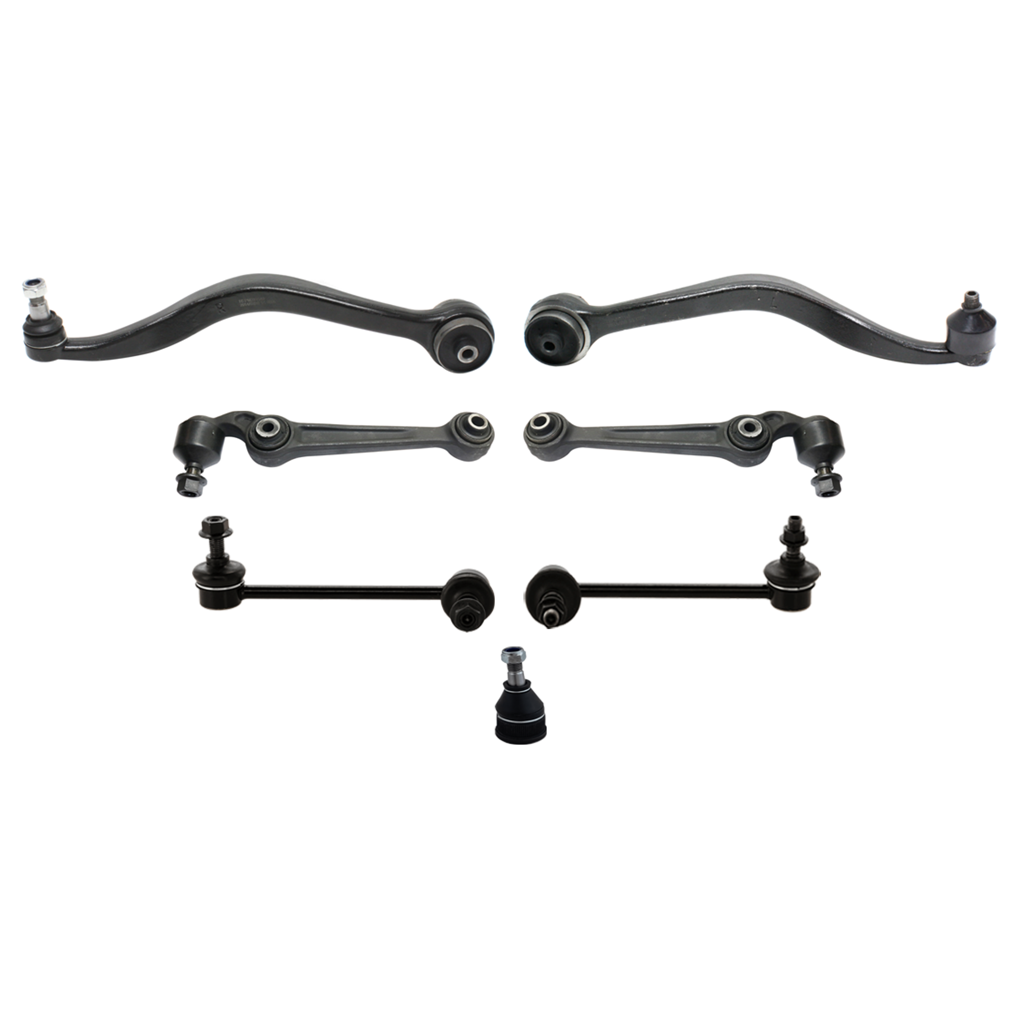 AM MILAN MKZ 07-09 FUSION 07-10 FRONT CONTROL ARM KIT RH AND LH 7 pc kit with Ball Joints Sway Bar Links and Tie Rod Ends SKU KIT 070224 C149 OEM 7E5Z3078R BE5Z3078A 6M8Z3078A