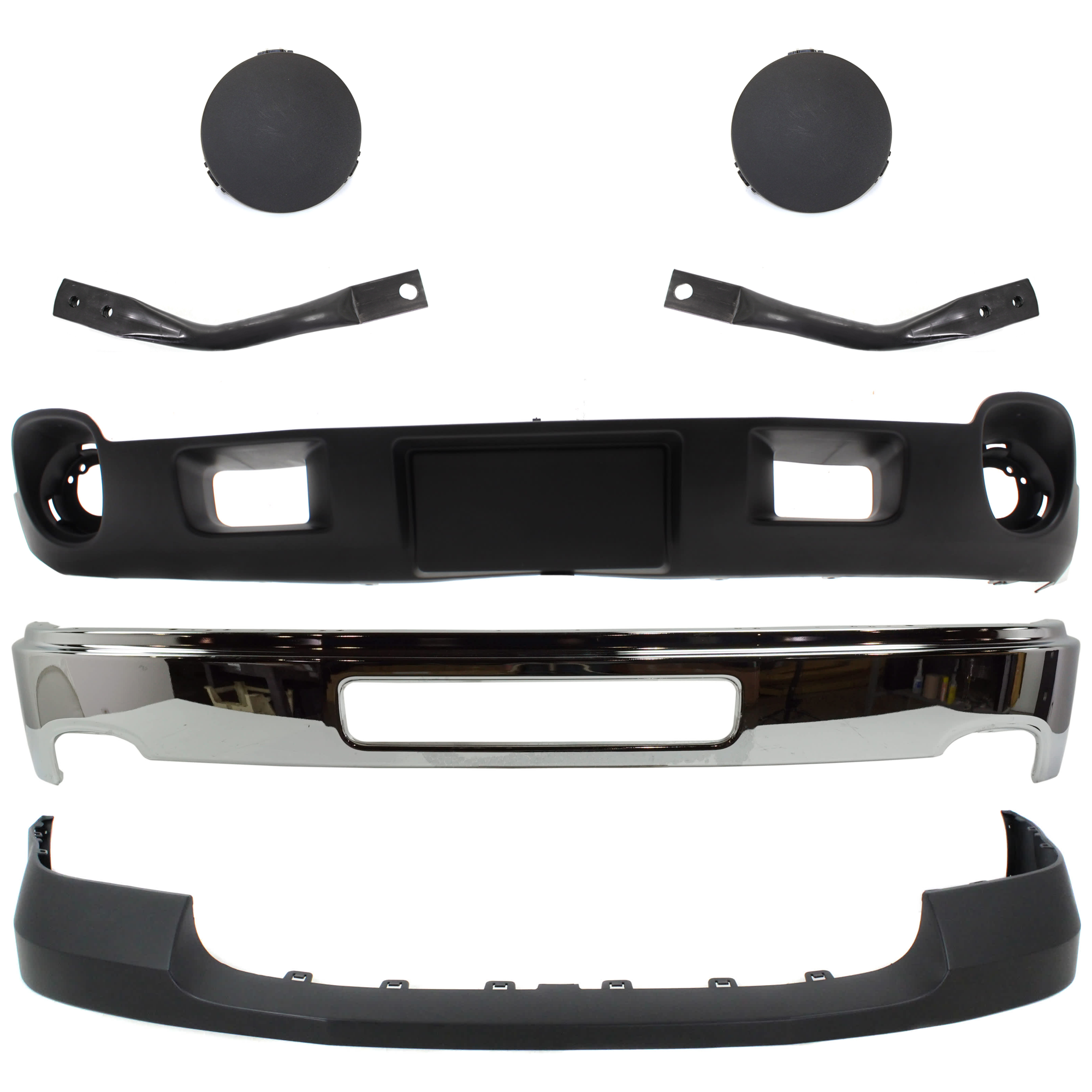 AM SIERRA 2500-3500 HD 11-14 FRONT BUMPER RH AND LH 7 pc kit w Valance and Bumper Bracket SKU KIT 070224 C167 Partslink GM1002839 GM1062106 GM1063106 GM1014105 GM1038146 GM1092216 OEM 25998989-25848058-25848059-227