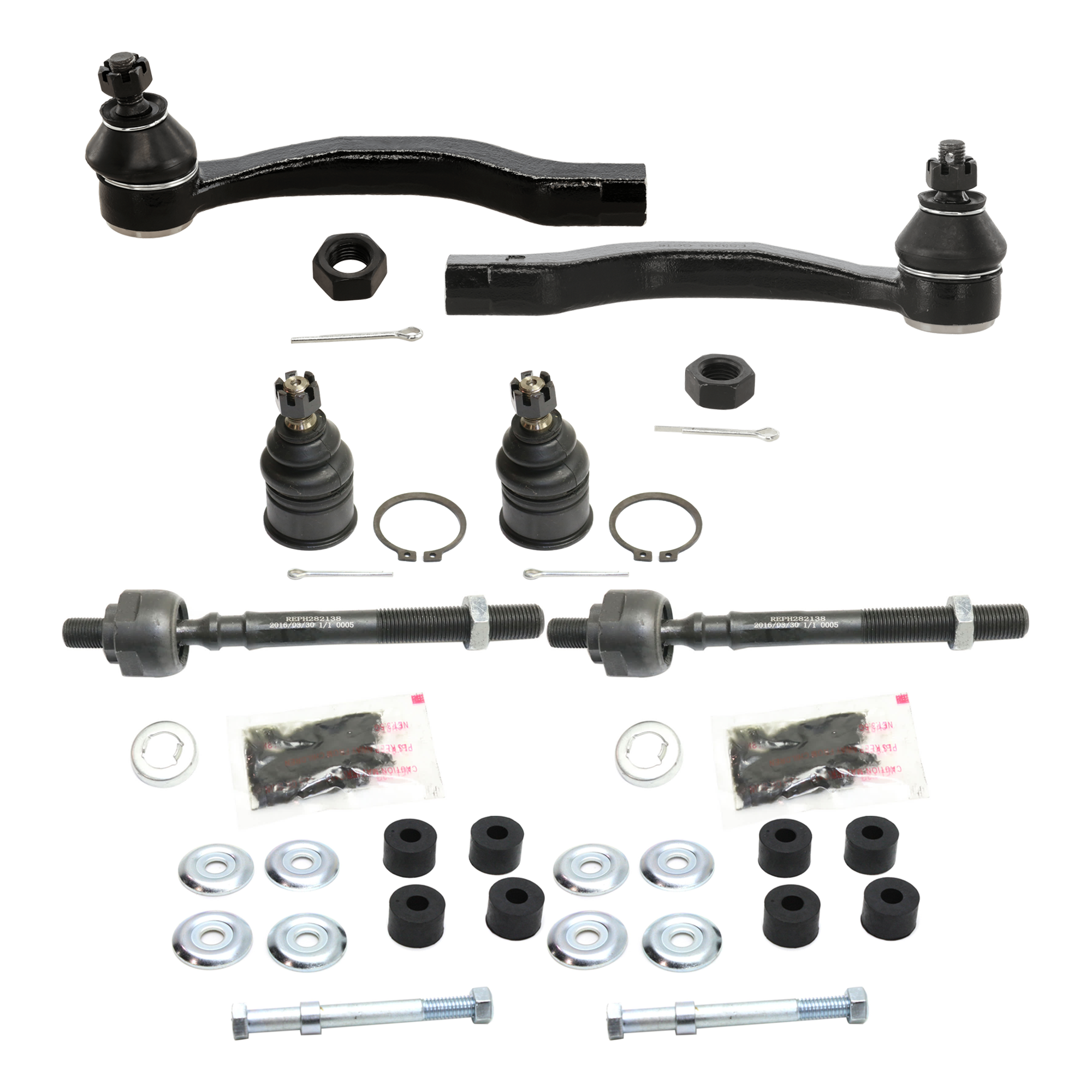 AM CIVIC 96-00 FRONT TIE ROD END RH AND LH Inner and Outer Lower 8 pc kit with Ball Joint and Sway Bar Link SKU KIT 070224 C194 OEM 1014820-2693239-4011623-401190