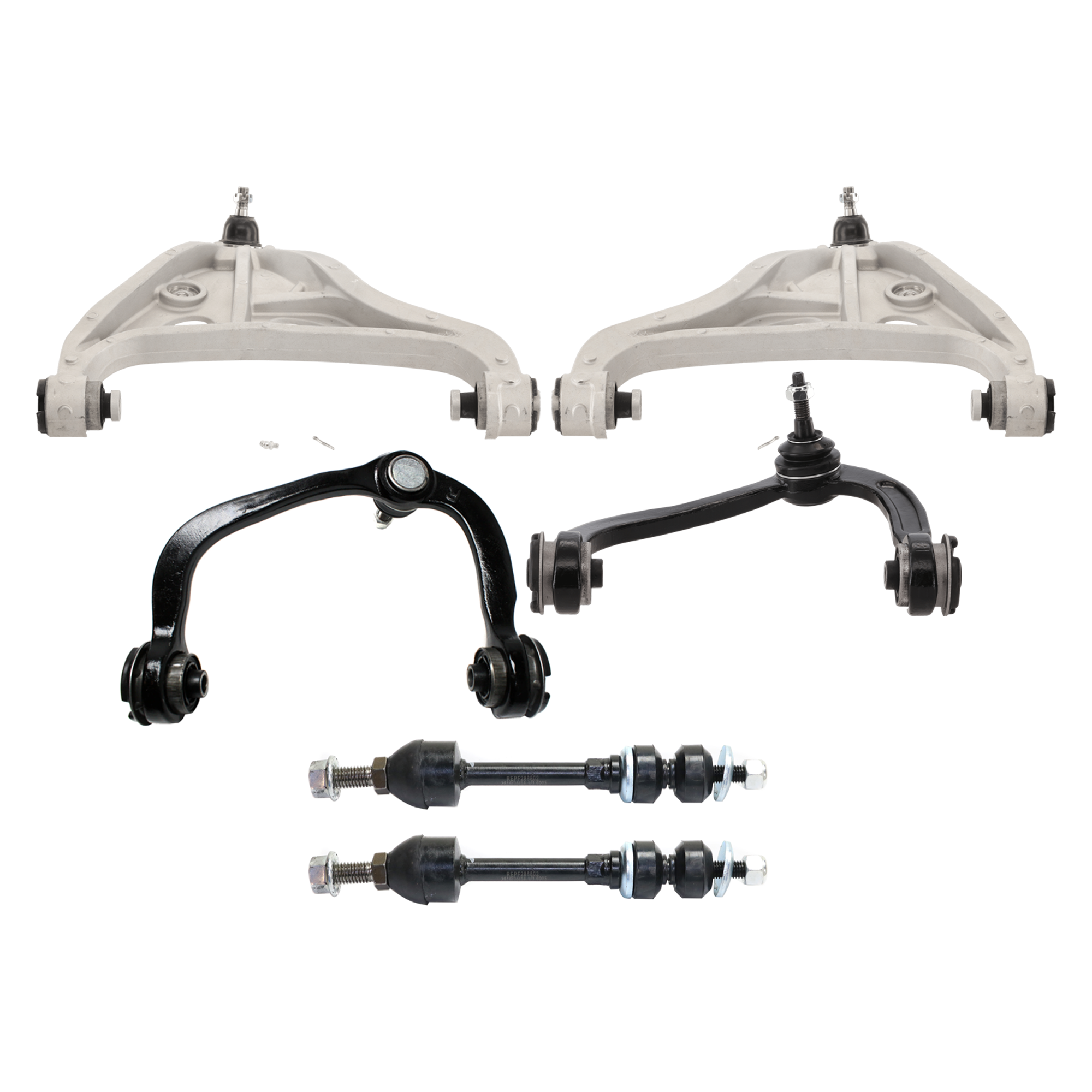AM F 150 PICKUP 05-08 MARK LT 06-08 FRONT CONTROL ARM RH AND LH Upper and Lower 6 pc kit with Ball Joint and Sway Bar Link SKU KIT 070224 C214 OEM 4L3Z3084AB 6L3Z3084AR 7L1Z3084