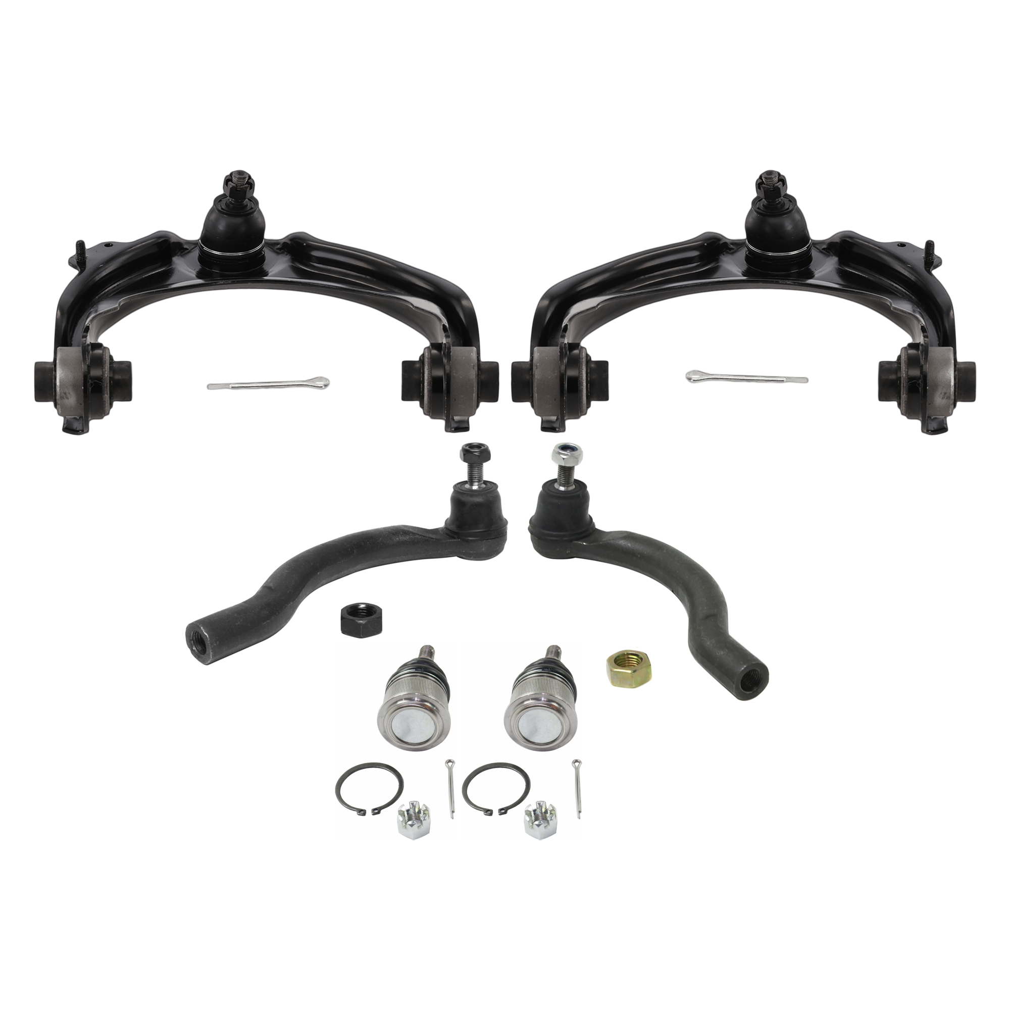 AM ACCORD 03-07 TSX 04-08 FRONT CONTROL ARM RH AND LH Upper 6 pc Kit with Ball Joint and Tie Rod End SKU KIT 070224 C239 OEM 51450SDAA01-51450SECA01-51460S