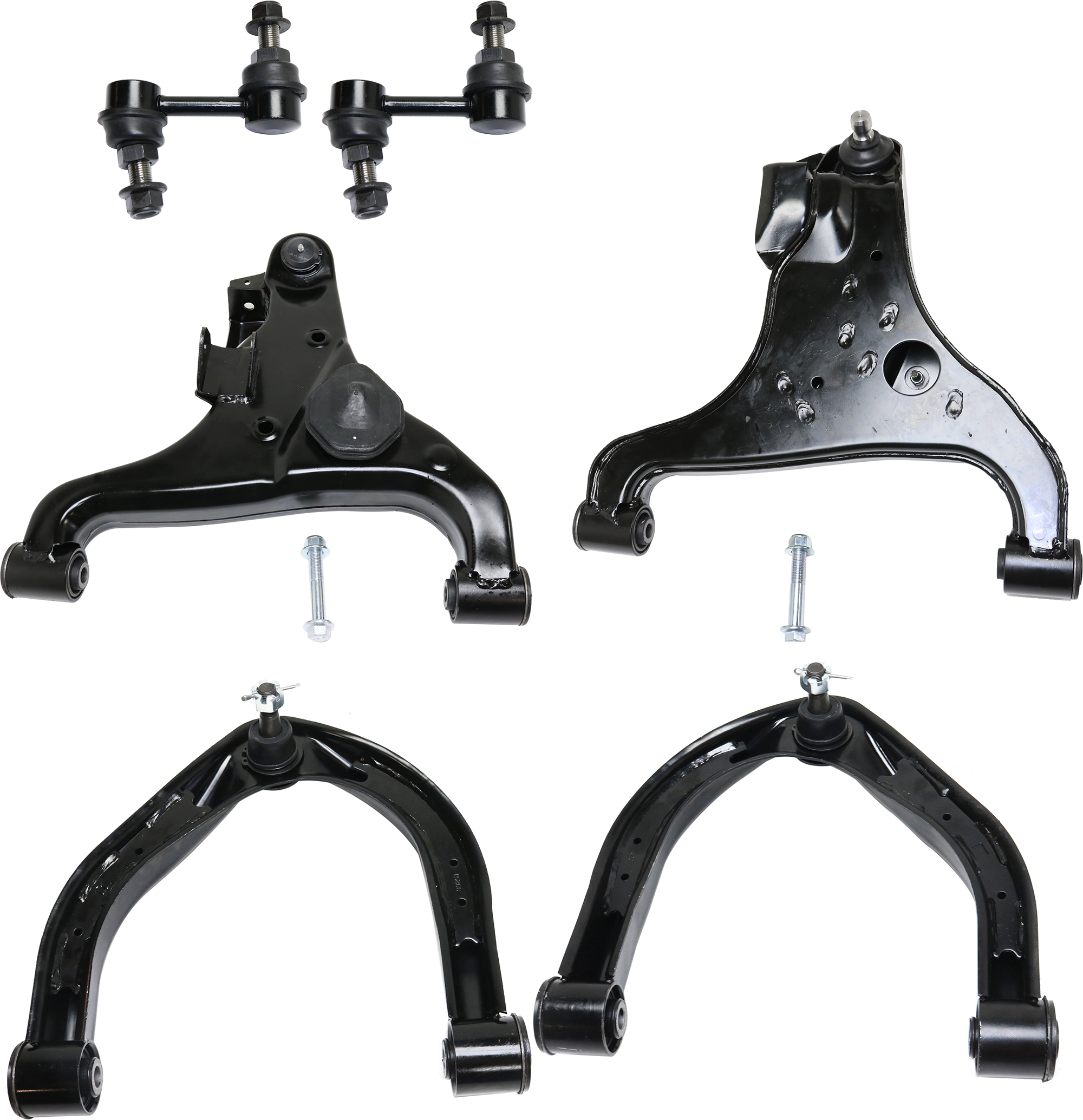 AM ARMADA 05-15 TITAN 04-15 FRONT CONTROL ARM RH AND LH Upper and Lower 6 pc Kit with Sway Bar Link SKU KIT 070224 C259 OEM 54500ZR00A 54501ZR00A 545247S0