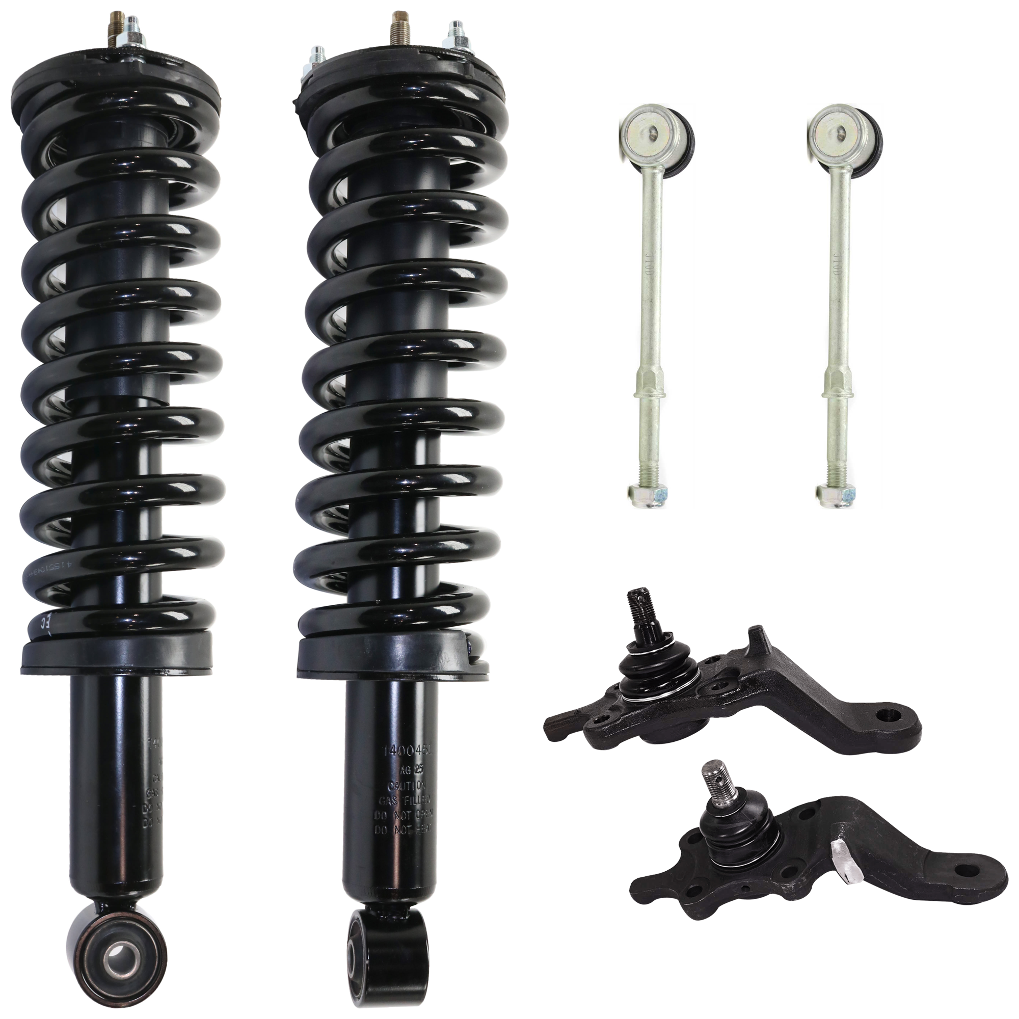 AM 4RUNNER 96-02 FRONT FULLY LOADED STRUT RH AND LH 6 pc kit with Ball Joints and Sway Bar Links SKU KIT 070224 C270 OEM 11562-813760 LS3380291R LS5