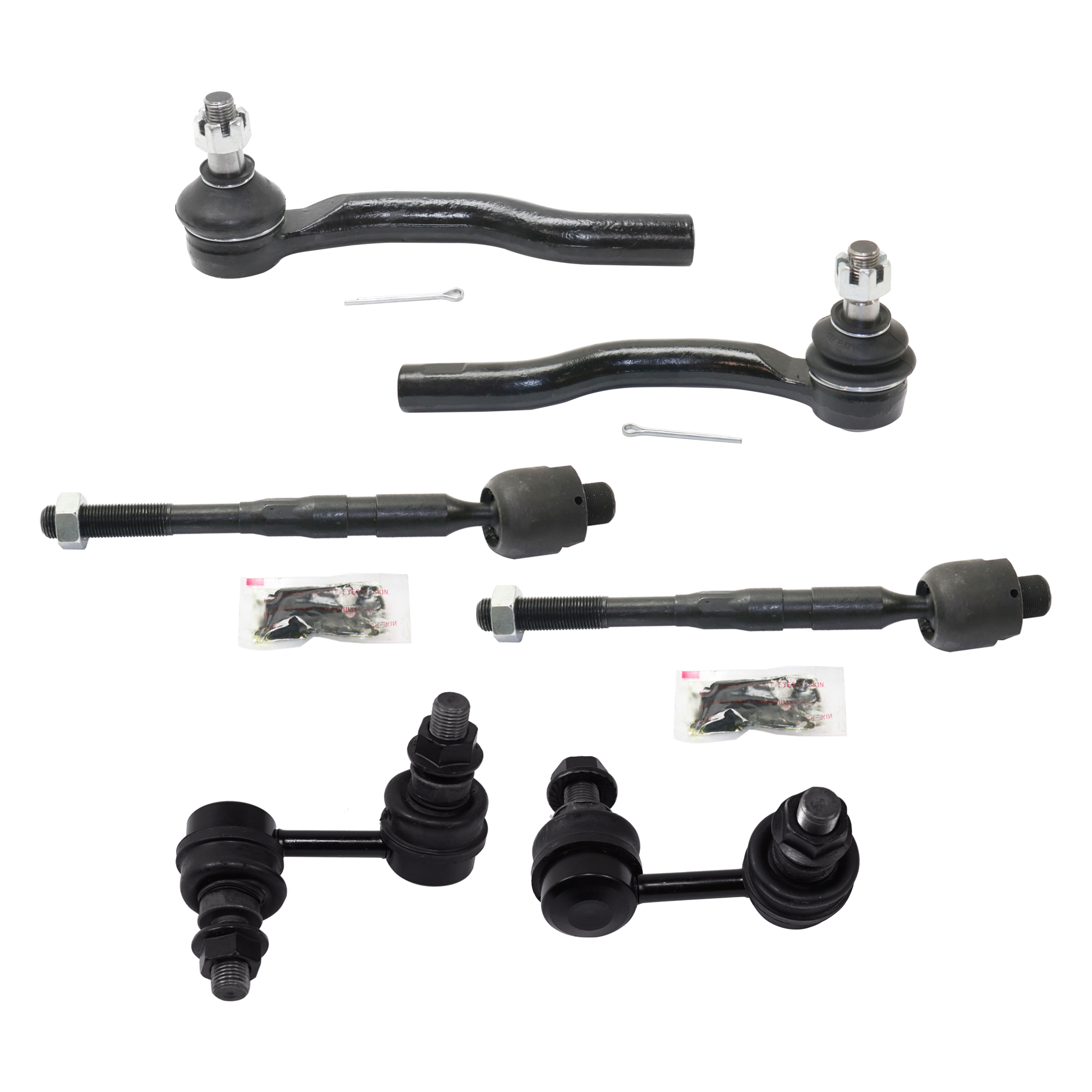 AM ARMADA 05-15 ARMADA 05-15 QX56-04-10 FRONT TIE ROD RH AND LH Inner and Outer 6 pc kit with Sway Bar Link SKU KIT 070224 C293 OEM 485207S025-485217S000-486407S0
