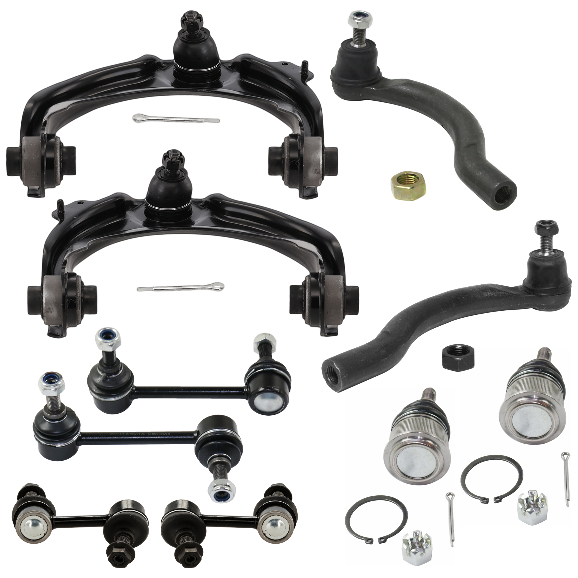 AM ACCORD 03-07 FRONT CONTROL ARM RH AND LH Upper 10 pc Kit with Ball Joint Sway Bar Link and Tie Rod End SKU KIT 070224 C29 OEM 51450SDAA01-51450SECA01-51460S