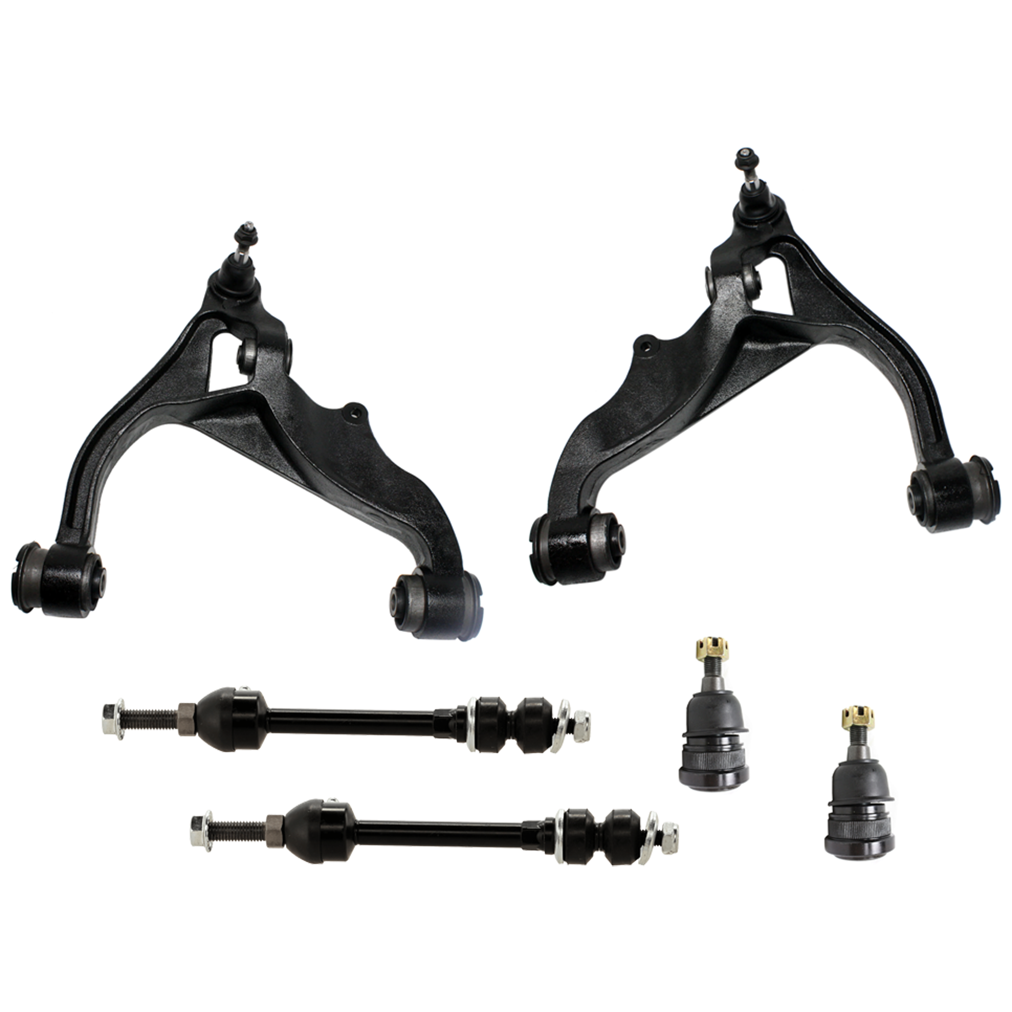 AM RAM FULL SIZE PICKUP 09-22 FRONT CONTROL ARM RH AND LH Upper and Lower 6 pc kit w Ball Joint and Bushings 5 Lug Wheels SKU KIT 070224 C328 OEM 55366438AE 55366438AG 55366438