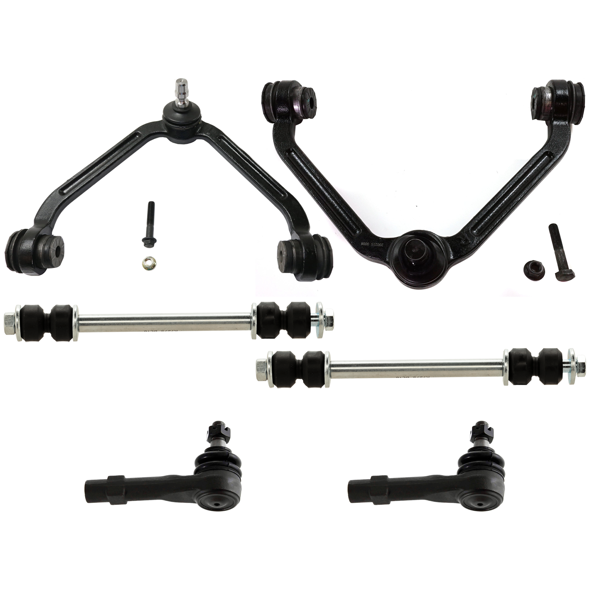 AM EXPLORER RANGER 98-11 FRONT CONTROL ARM RH AND LH Upper 6 pc Kit with Sway Bar Link and Tie Rod End SKU KIT 070224 C331 OEM 2L5Z3082AA 3L5Z3084AA 6L5Z30