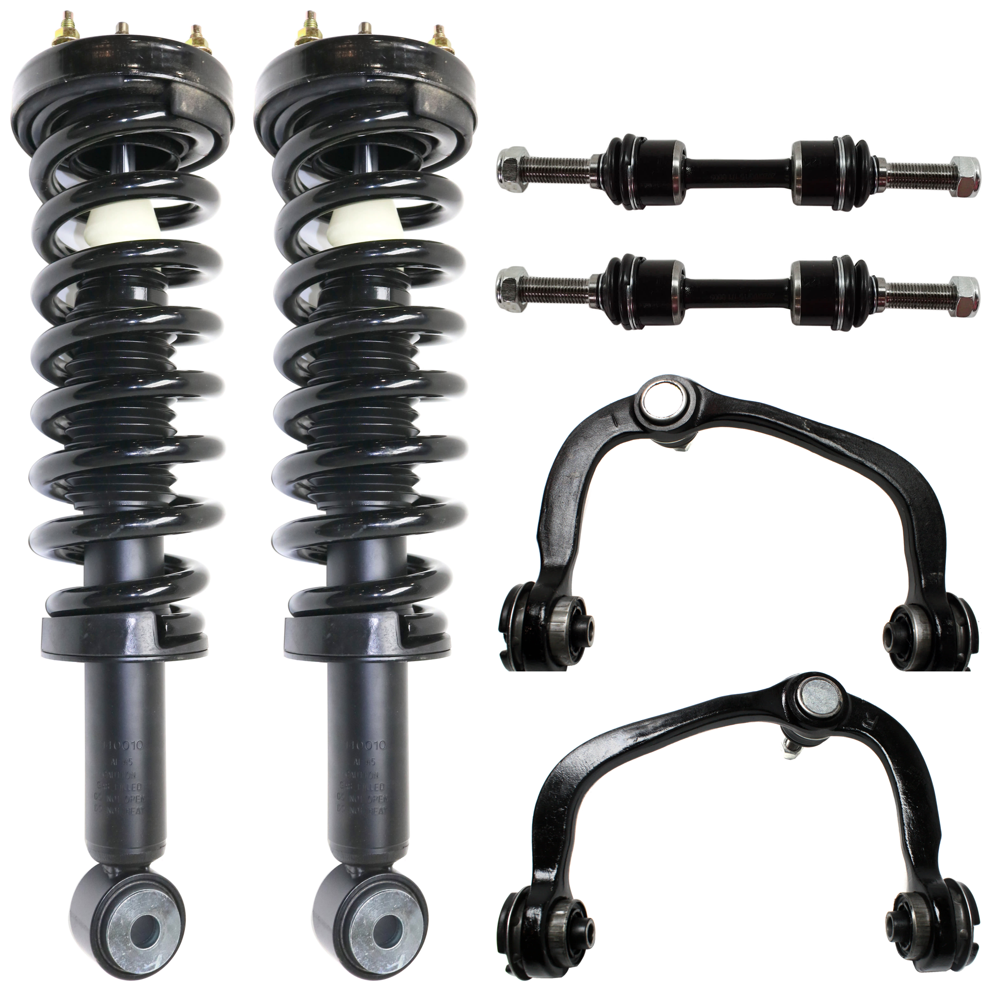 AM EXPEDITION NAVIGATOR 07-13 FRONT FULLY LOADED STRUT RH AND LH 6 pc kit Gas Charged Twin tube with Control Arm and Sway Bar Link SKU KIT 070224 C337 OEM AL1Z18125G AL1Z18125F 4L3Z3085