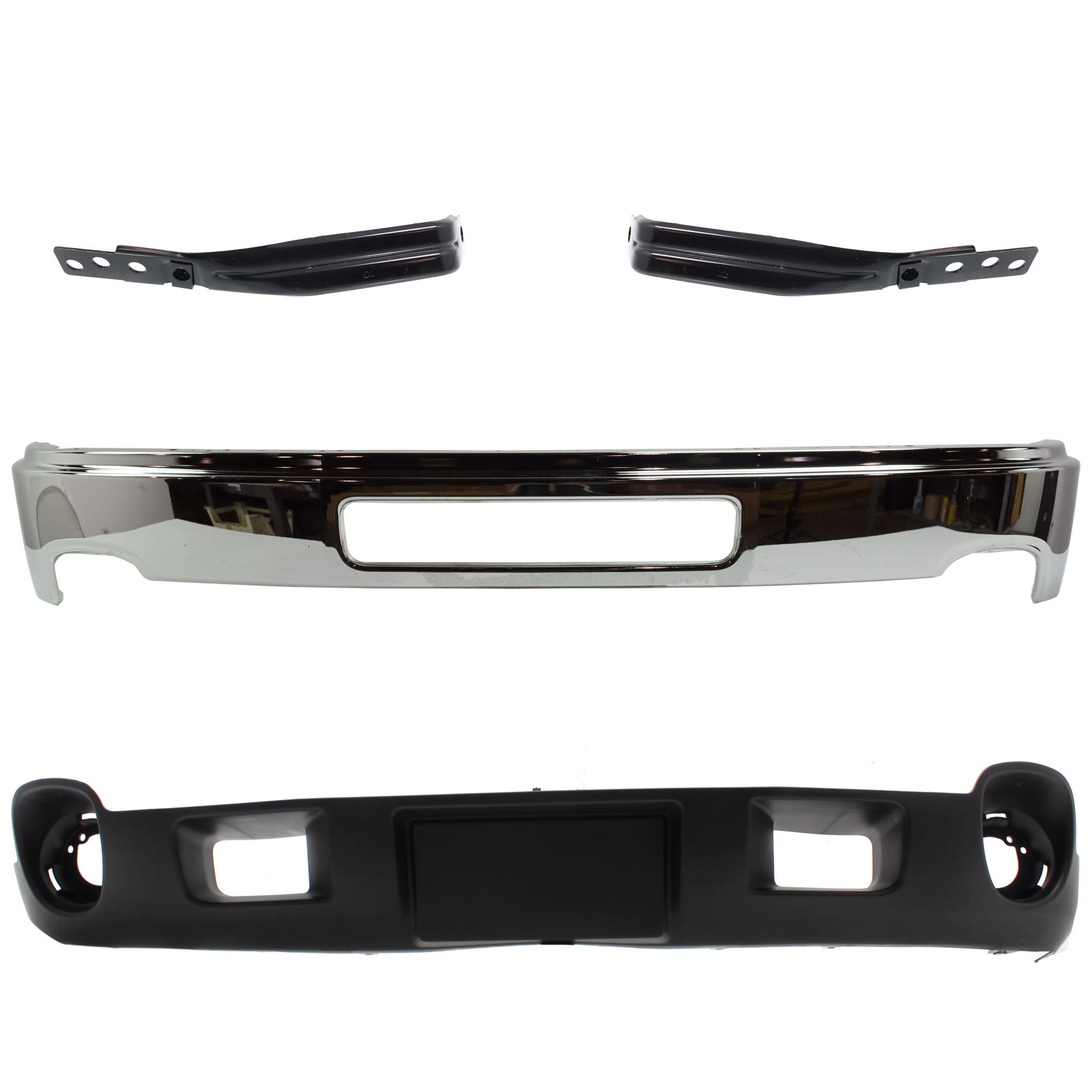 AM SIERRA 2500-3500 HD 11-14 FRONT BUMPER RH AND LH 4 pc kit w Valance and Bumper Bracket SKU KIT 070224 C340 Partslink GM1002839 GM1063104 GM1062104 GM1092216 OEM 25998989-25993620-25993619-227
