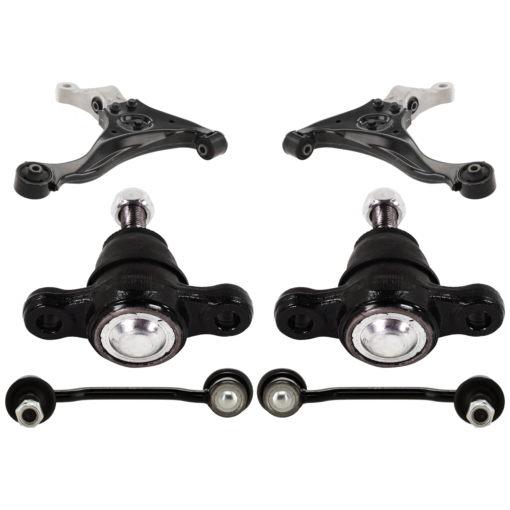 AM SONATA 06-10 FRONT CONTROL ARM RH AND LH Lower 6 pc Kit with Ball Joint and Sway Bar Link SKU KIT 070224 C347 OEM 545003K060-545003K000-545013K0