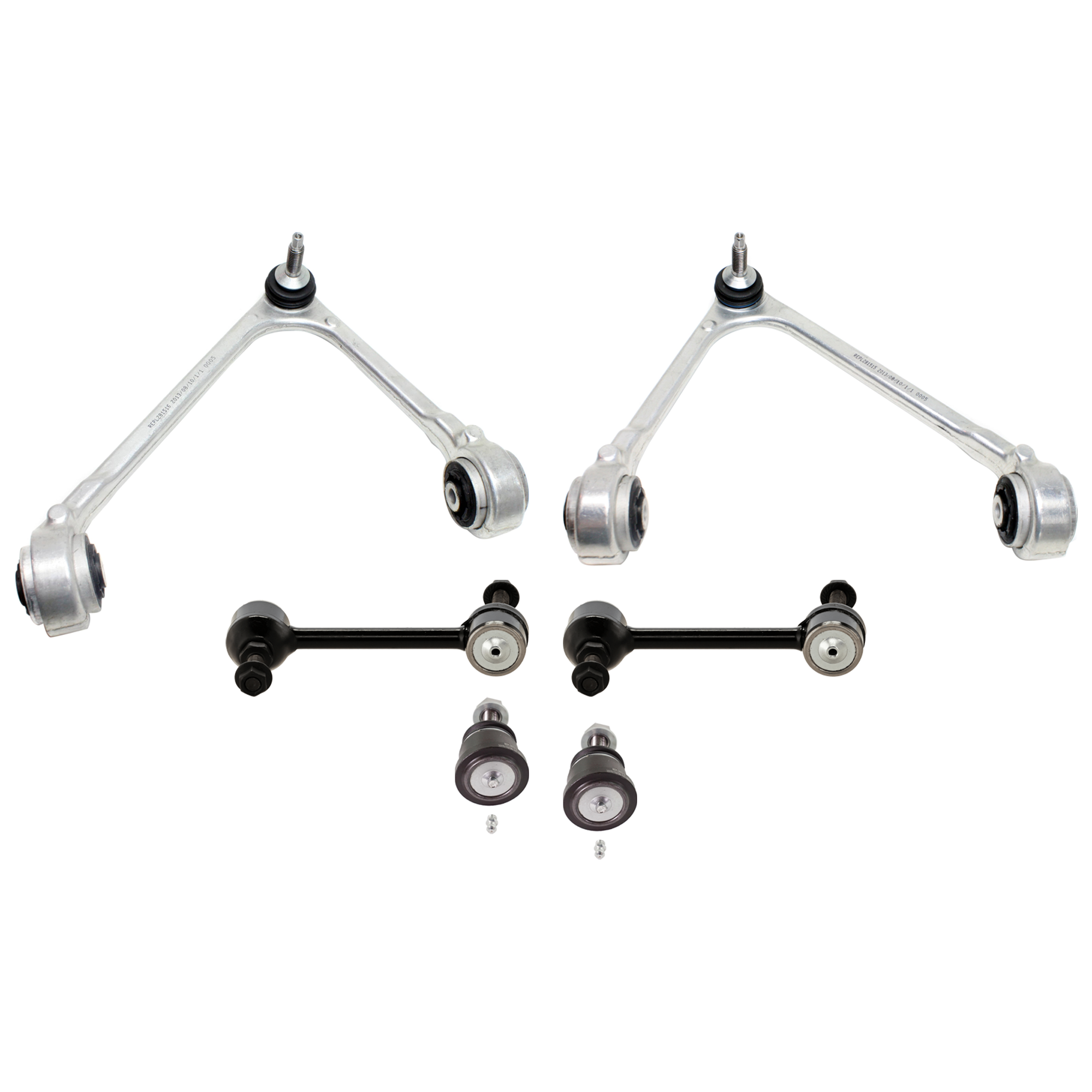 AM THUNDERBIRD 02-03 LS 00-02 FRONT CONTROL ARM RH AND LH Upper 6 pc Kit with Ball Joint and Sway Bar Link SKU KIT 070224 C357 OEM 6W4Z3084AA XR856012-6W4Z3085AA