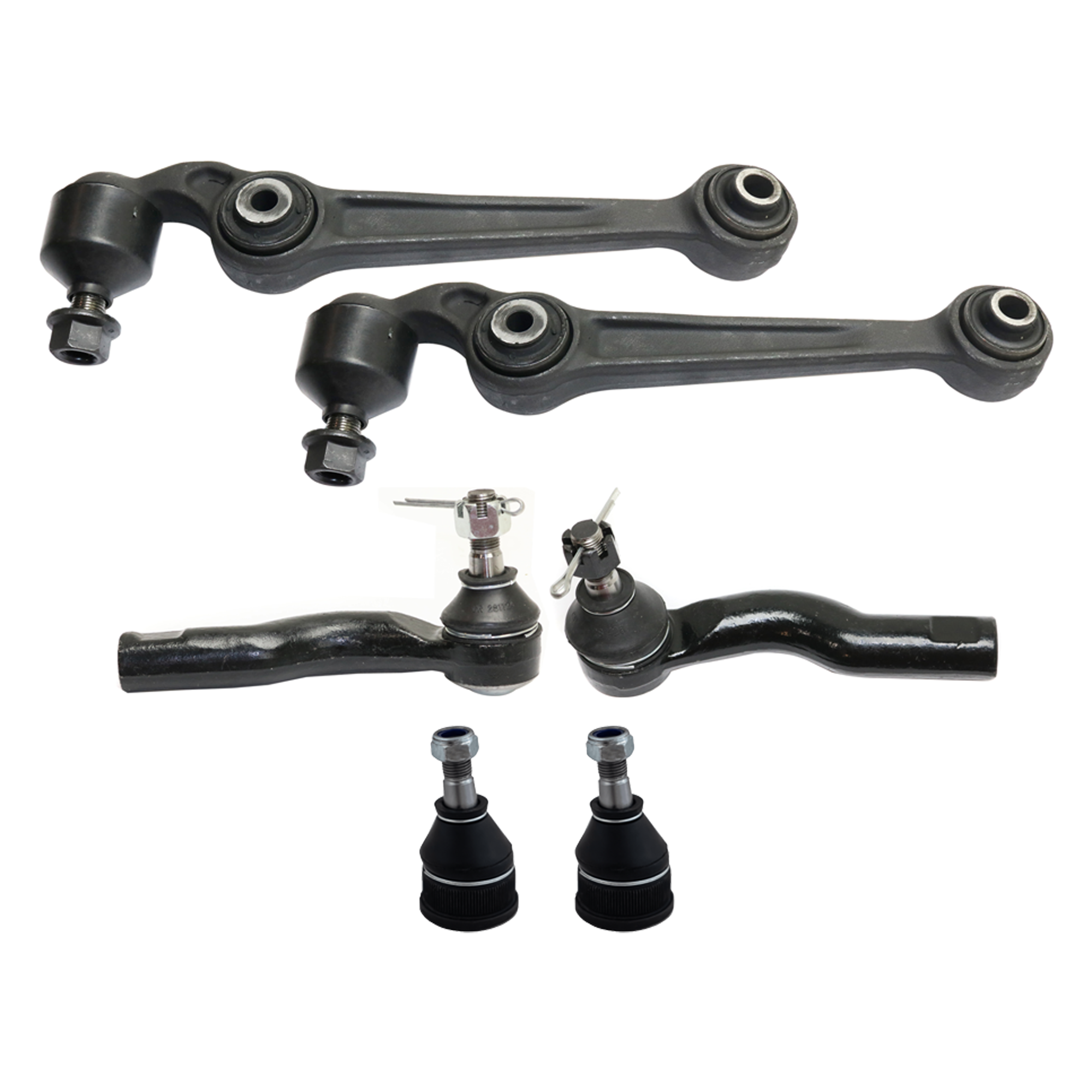 AM MILAN MKZ 07-09 FUSION 07-10 FRONT CONTROL ARM KIT RH AND LH 6 pc kit with Ball Joints and Tie Rod Ends SKU KIT 070224 C361 OEM 7E5Z3078R BE5Z3078A 6M8Z3078A
